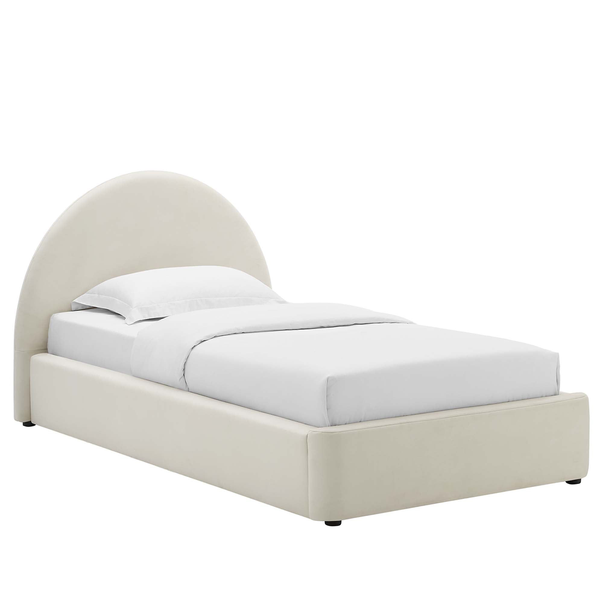 Modway Resort Performance Velvet Arched Round Twin Platform Bed