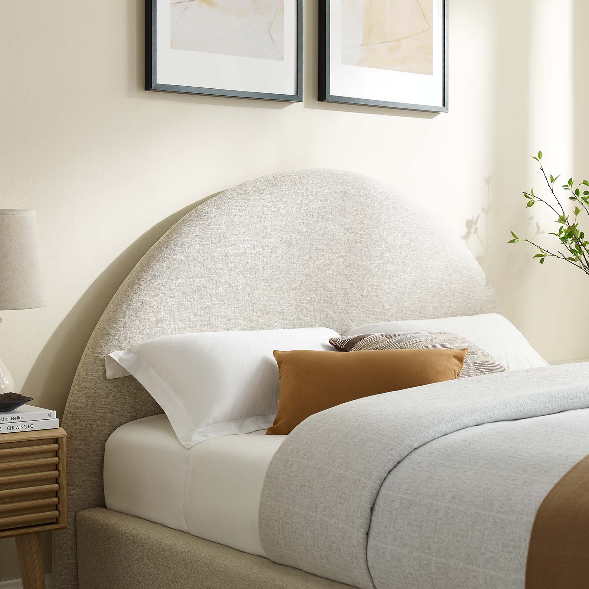 Modway Resort Upholstered Fabric Arched Round Full Platform Bed