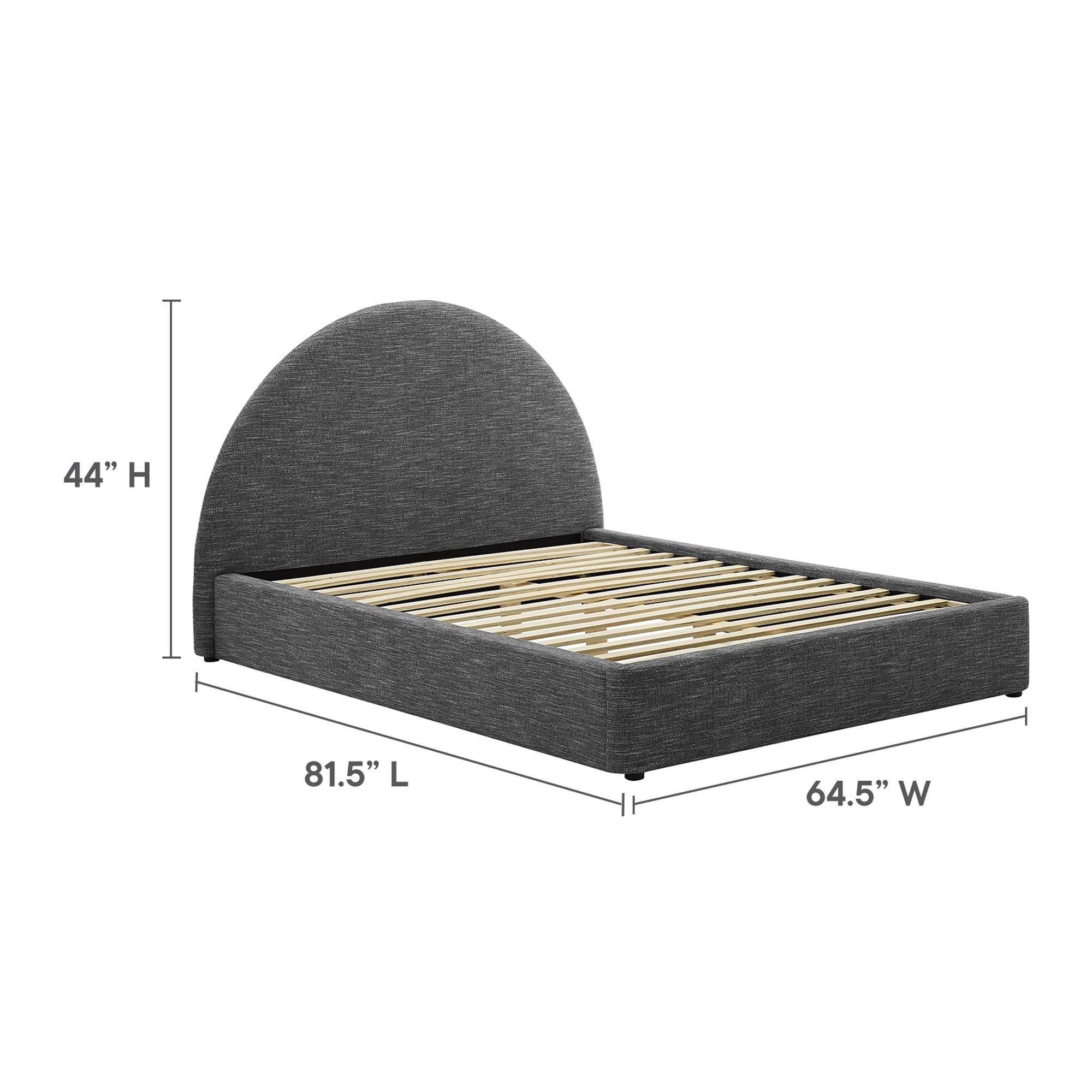 Modway Resort Upholstered Fabric Arched Round Full Platform Bed