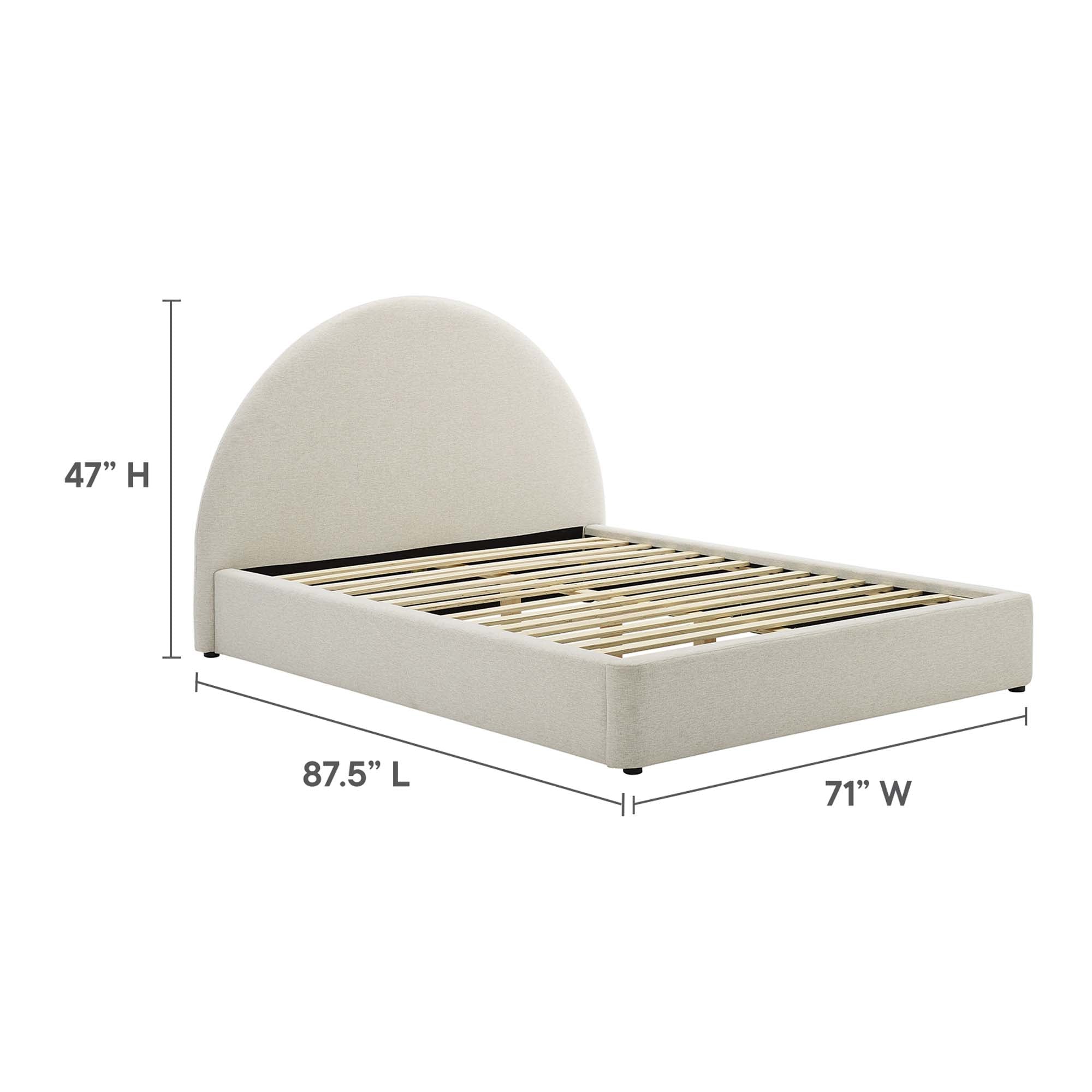 Modway Resort Upholstered Fabric Arched Round Queen Platform Bed