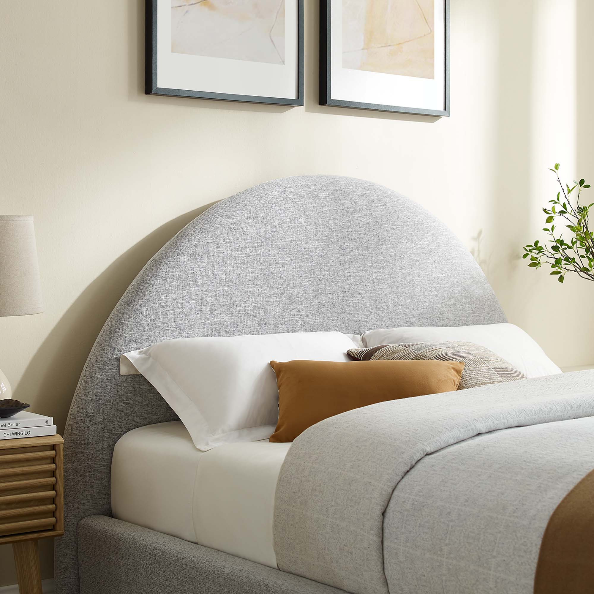 Modway Resort Upholstered Fabric Arched Round Queen Platform Bed