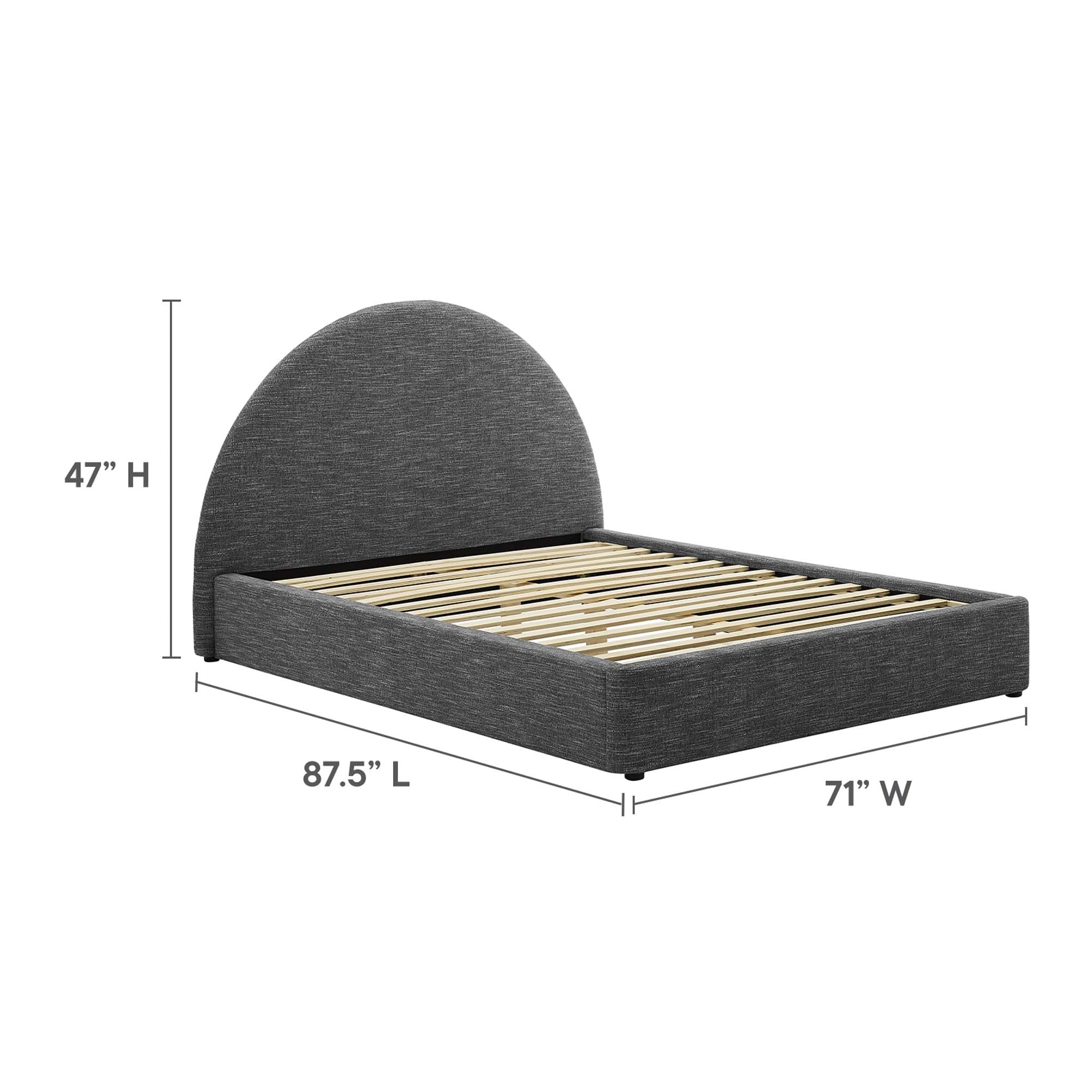 Modway Resort Upholstered Fabric Arched Round Queen Platform Bed