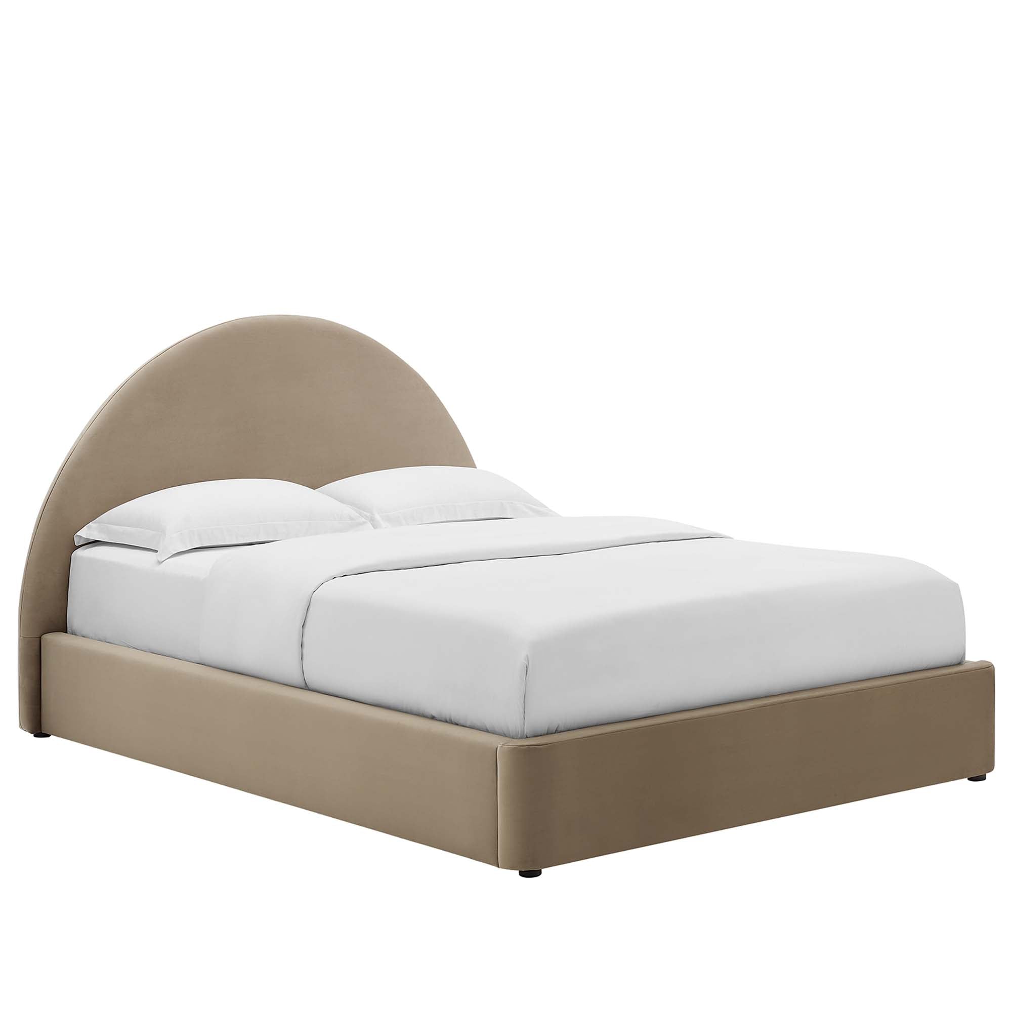 Modway Resort Performance Velvet Arched Round Queen Platform Bed