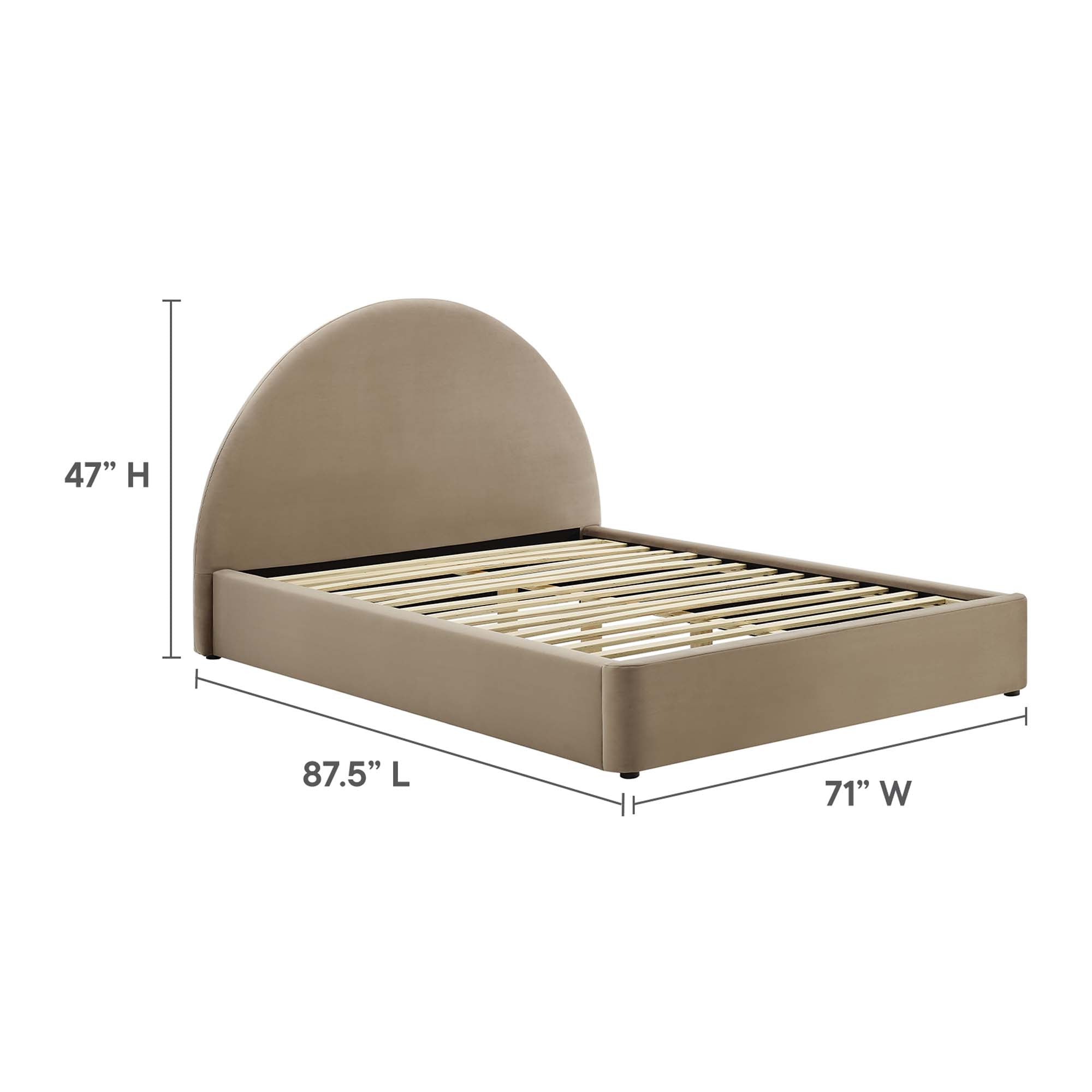 Modway Resort Performance Velvet Arched Round Queen Platform Bed
