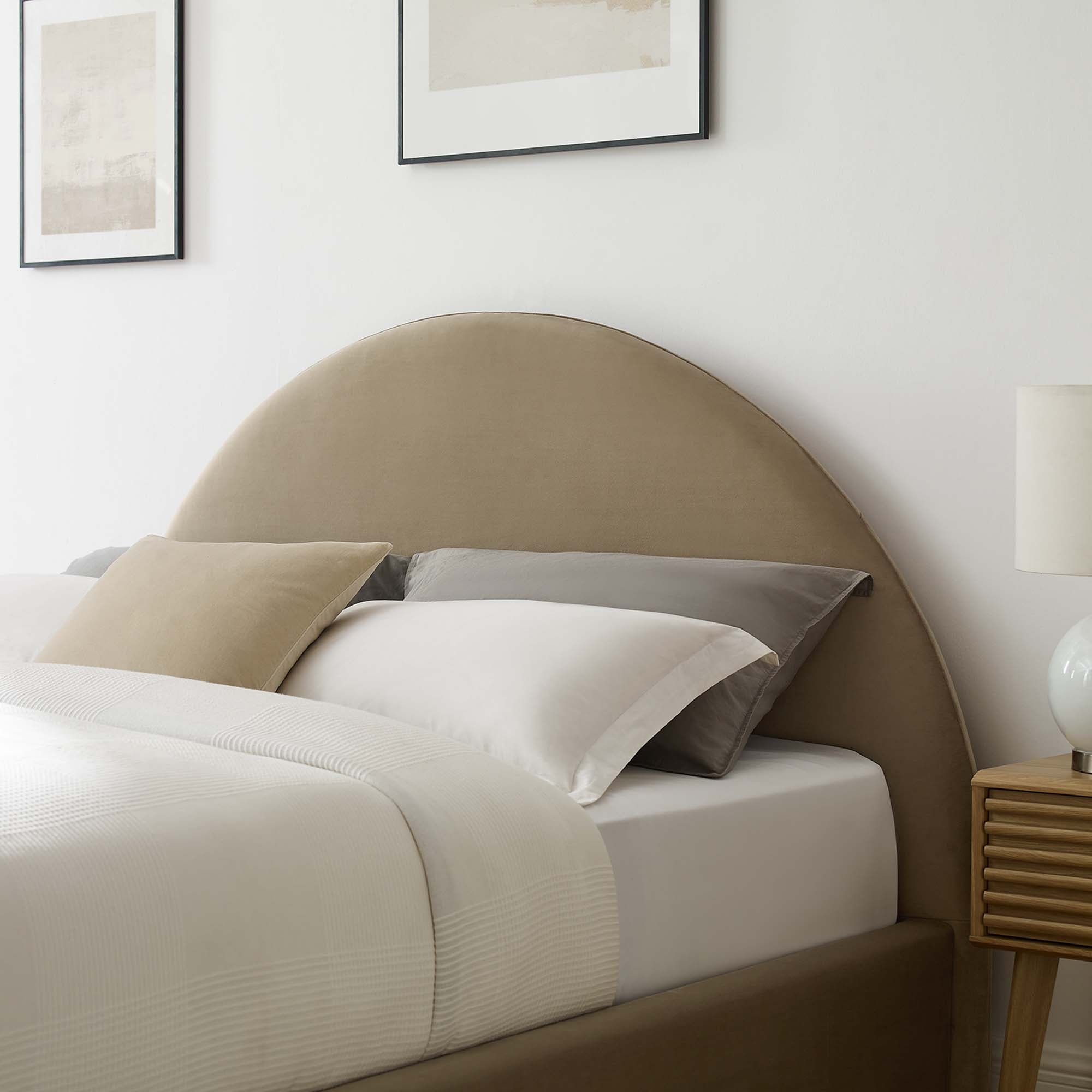 Modway Resort Performance Velvet Arched Round Queen Platform Bed