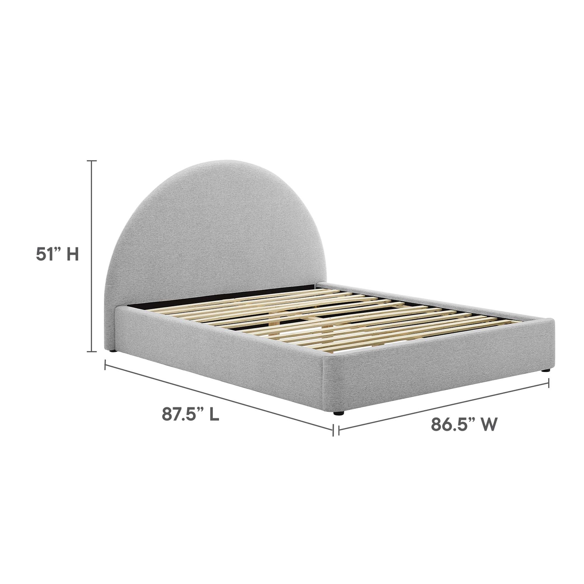 Modway Resort Upholstered Fabric Arched Round King Platform Bed