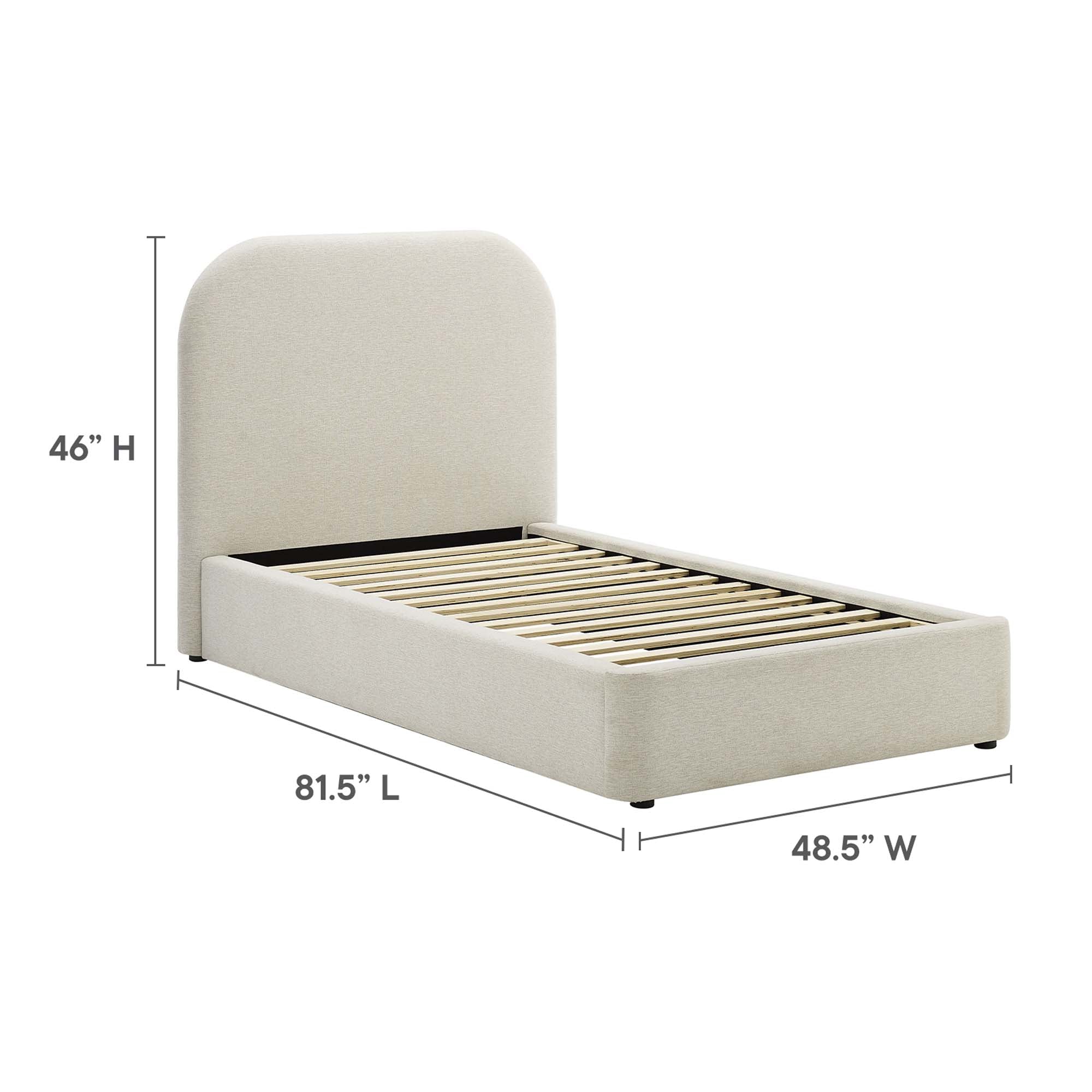 Modway Keynote Upholstered Fabric Curved Twin Platform Bed