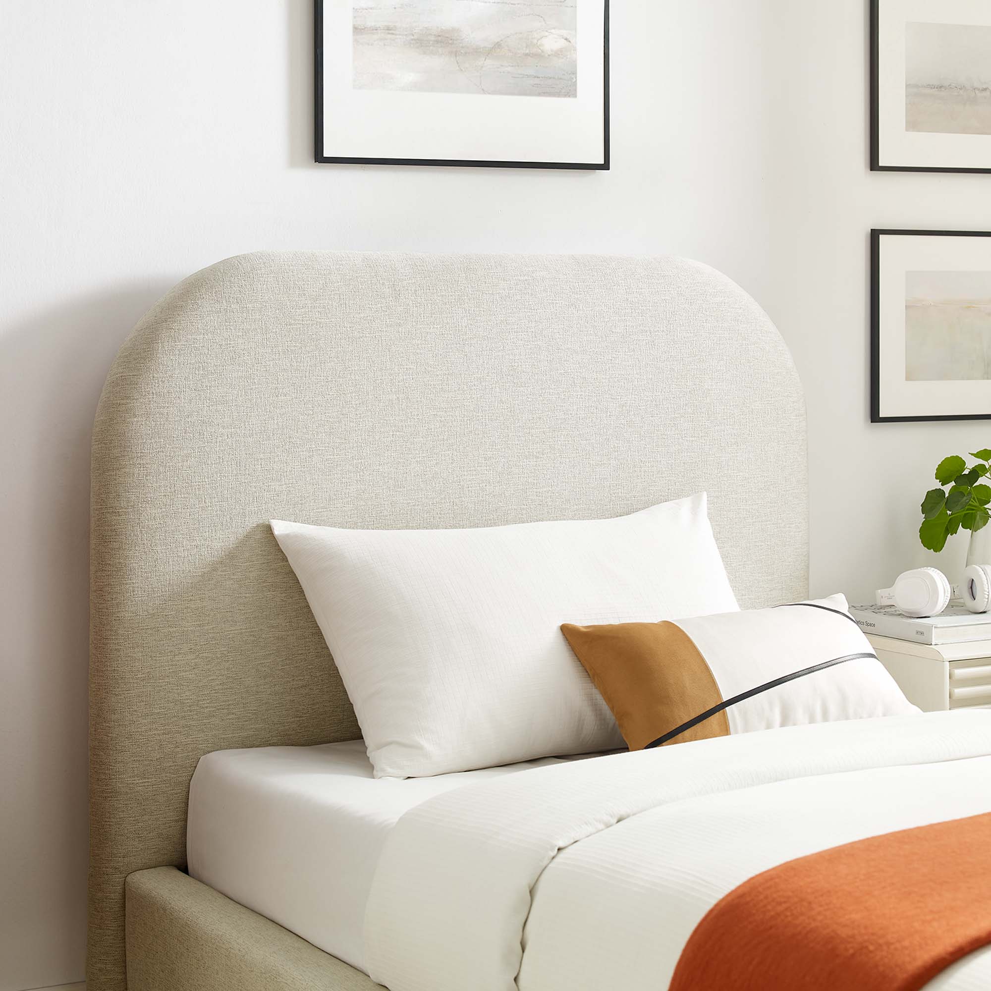 Modway Keynote Upholstered Fabric Curved Twin Platform Bed
