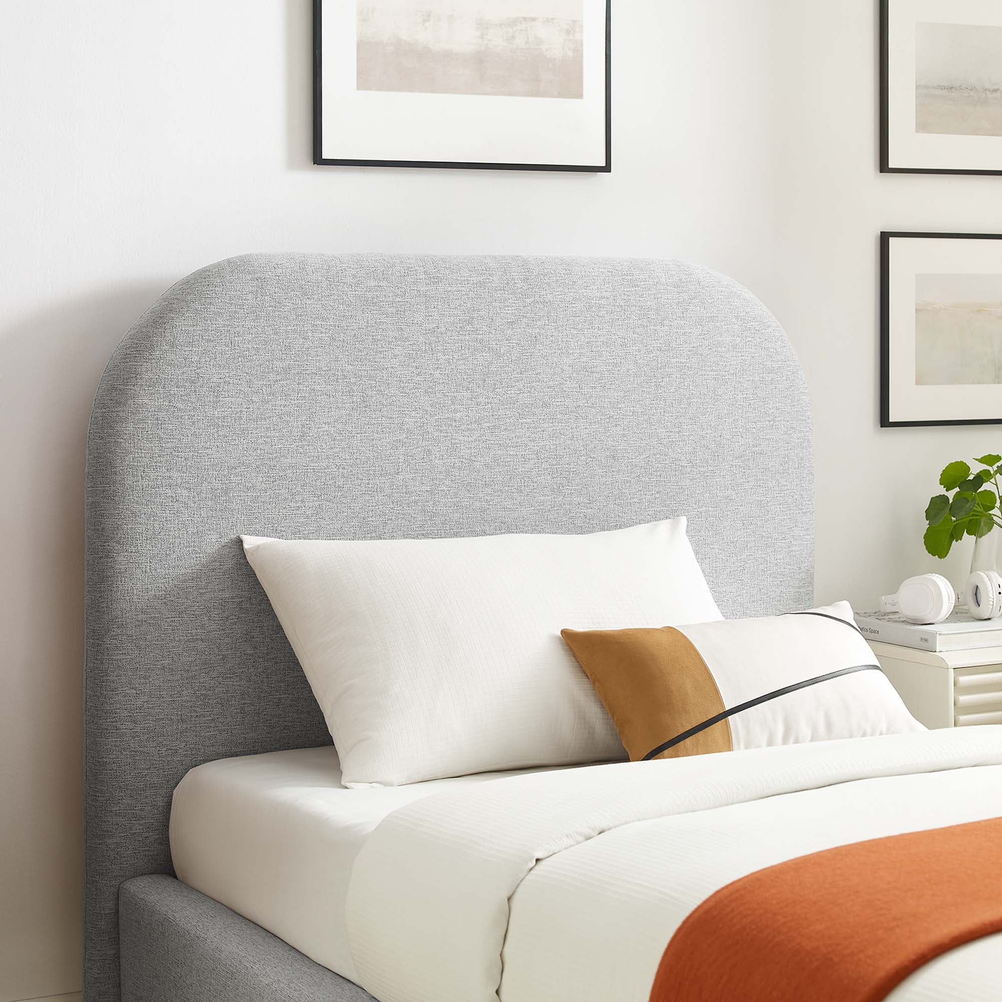 Modway Keynote Upholstered Fabric Curved Twin Platform Bed