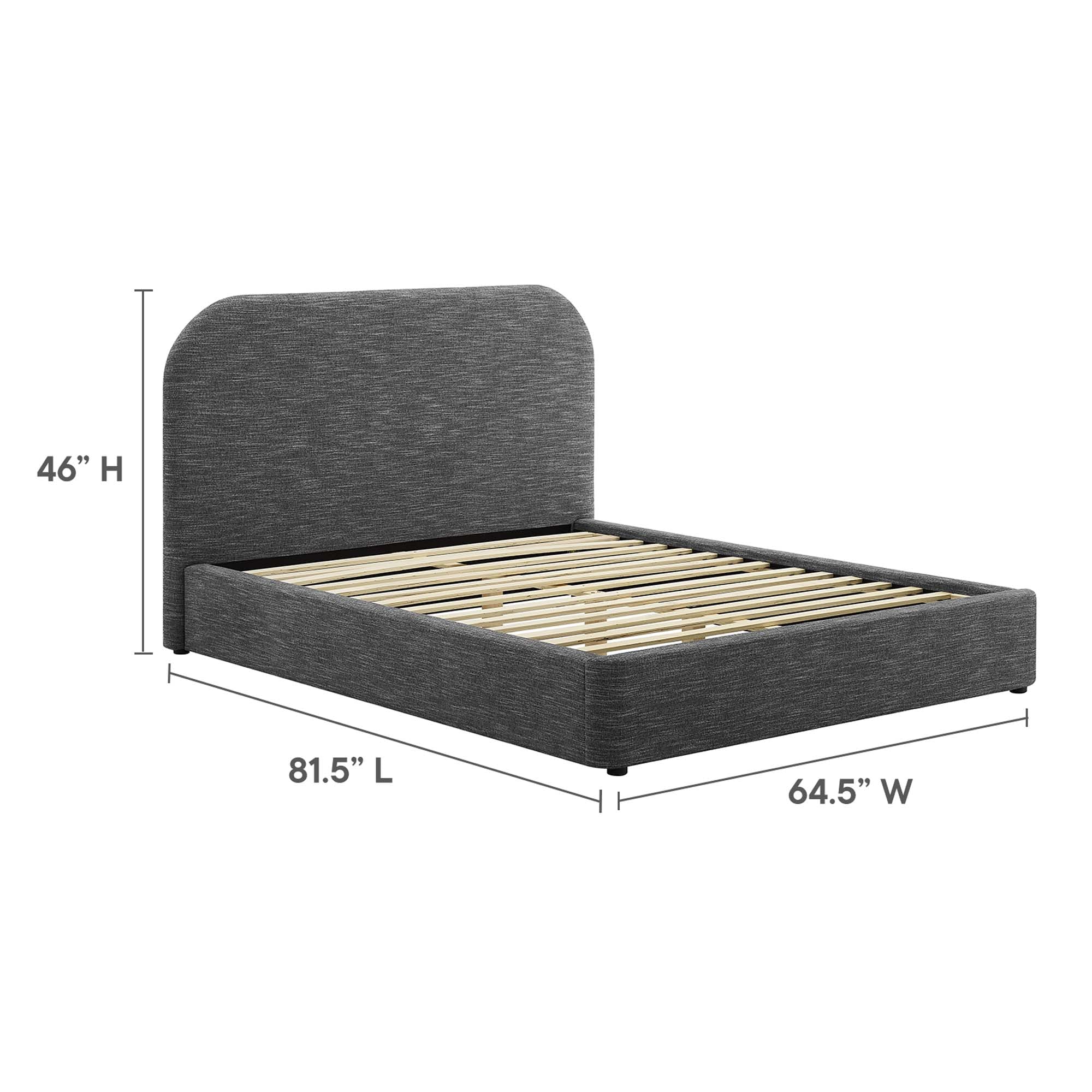 Modway Keynote Upholstered Fabric Curved Full Platform Bed