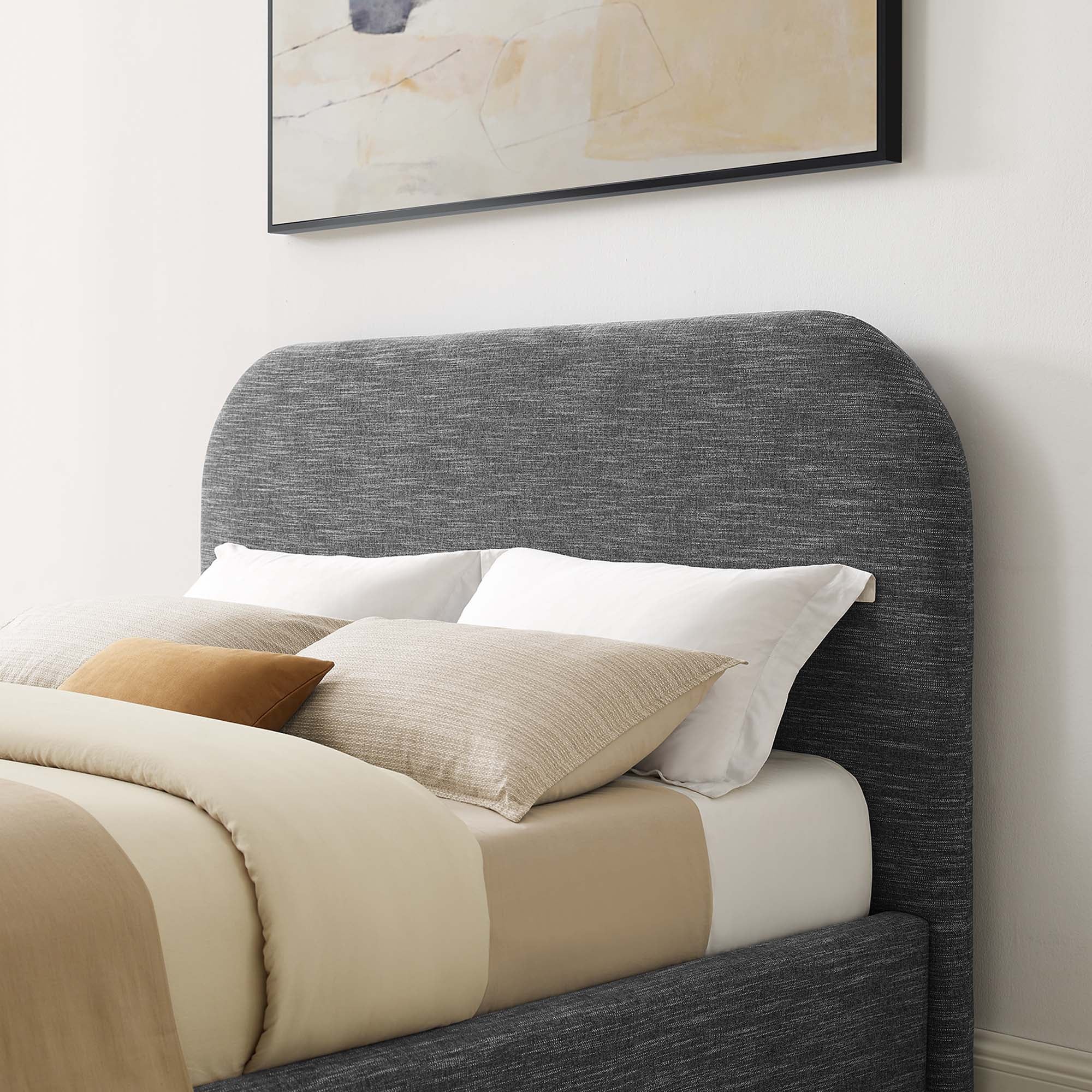 Modway Keynote Upholstered Fabric Curved Full Platform Bed