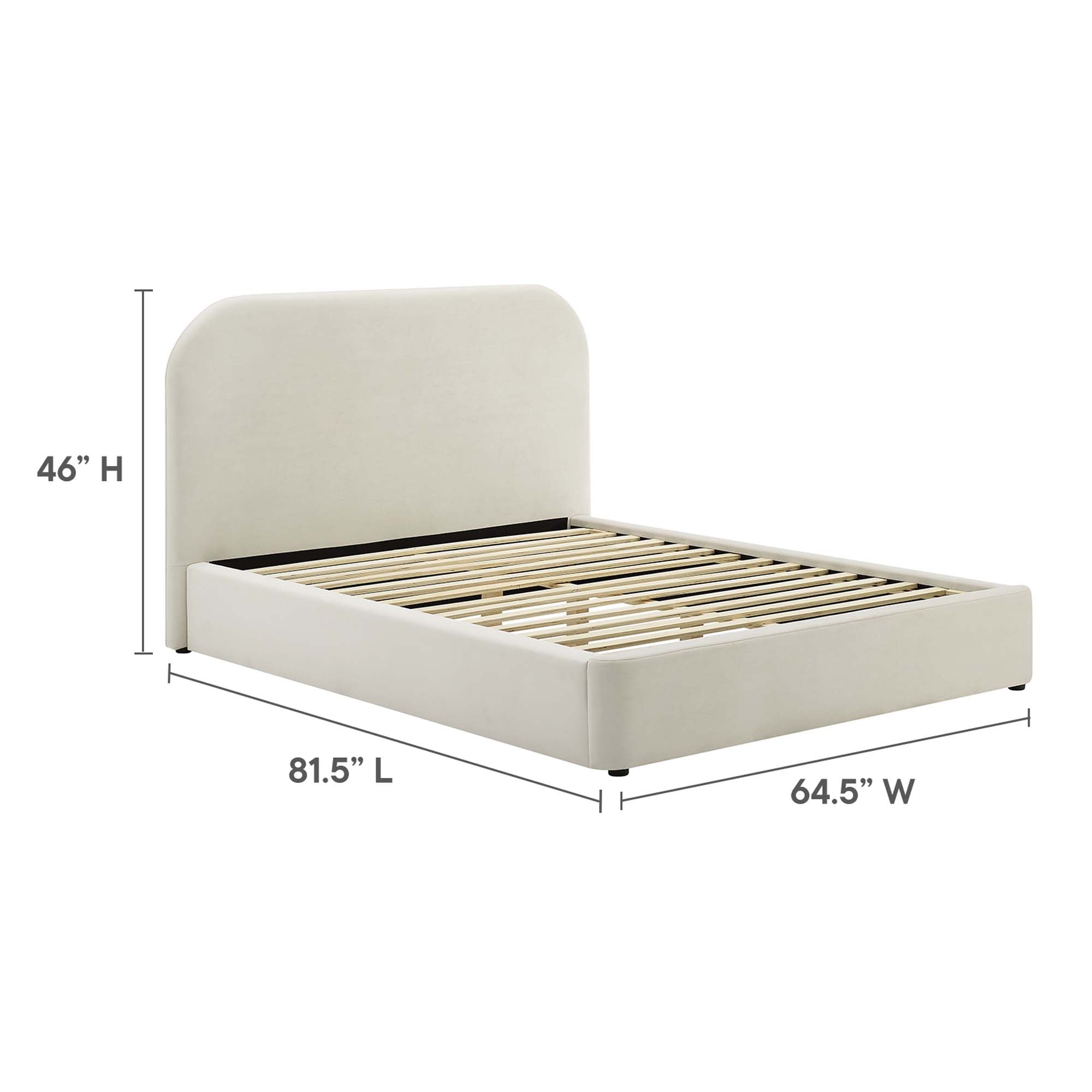 Modway Keynote Performance Velvet Curved Full Platform Bed