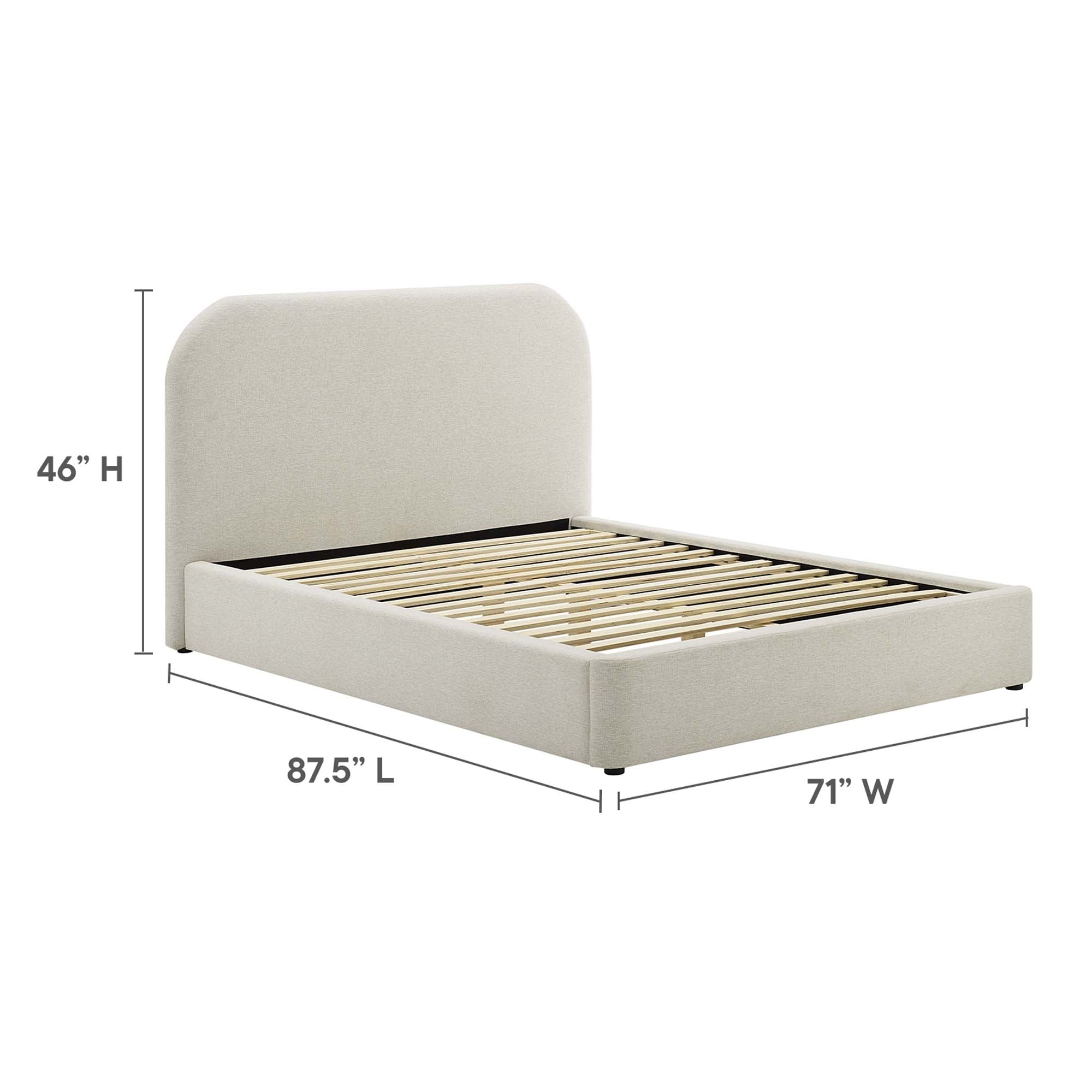 Modway Keynote Upholstered Fabric Curved Queen Platform Bed