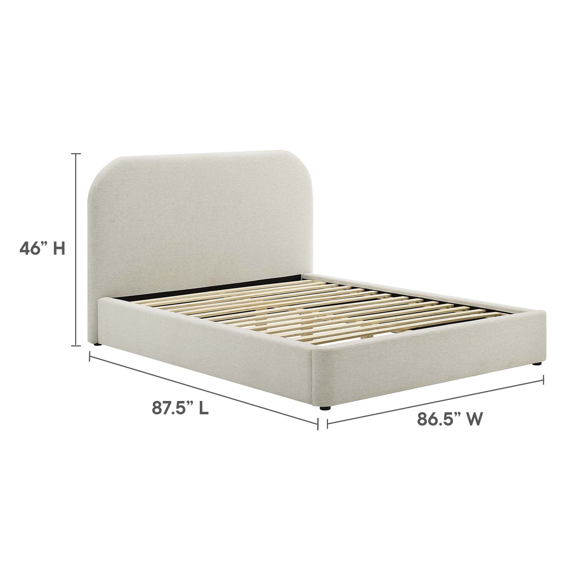 Modway Keynote Upholstered Fabric Curved King Platform Bed