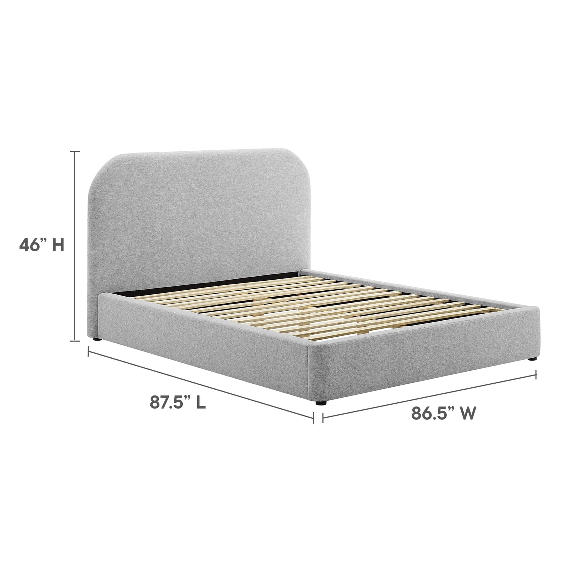 Modway Keynote Upholstered Fabric Curved King Platform Bed