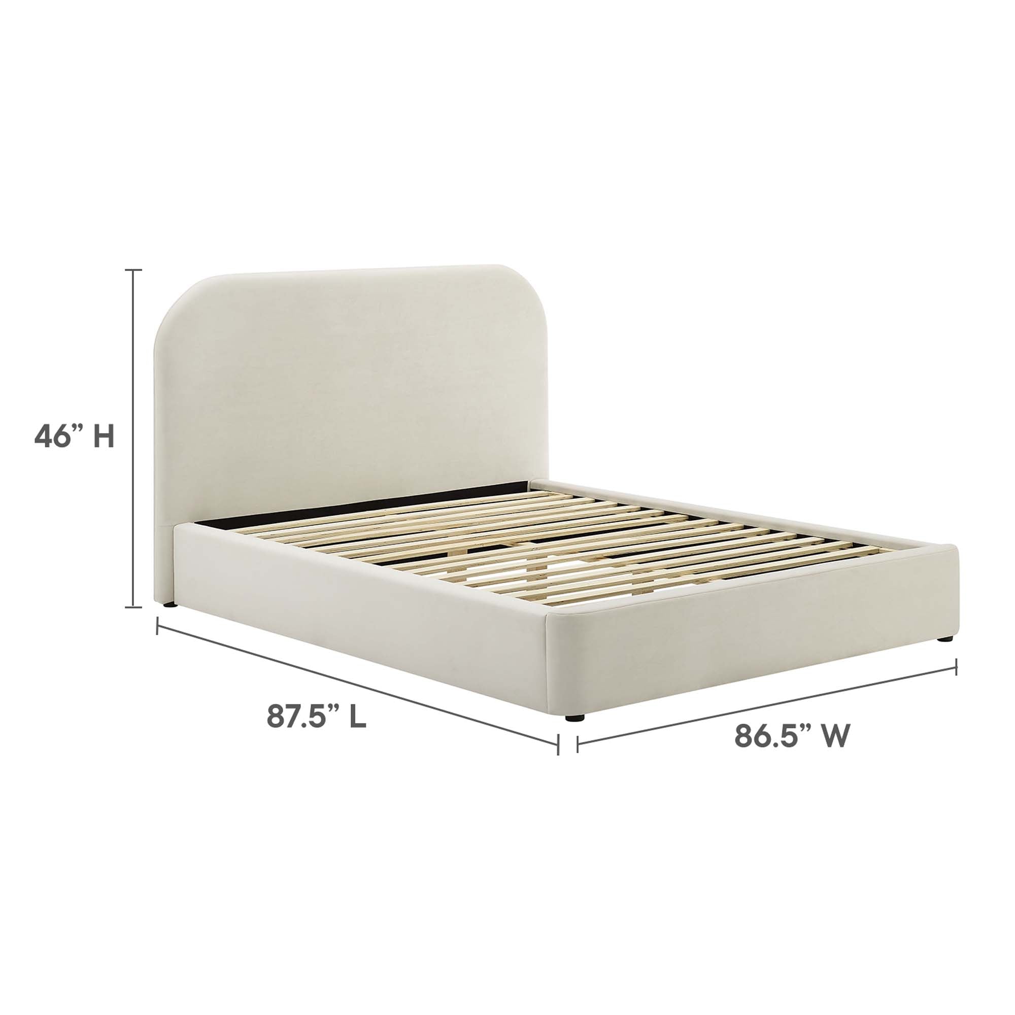 Modway Keynote Performance Velvet Curved King Platform Bed
