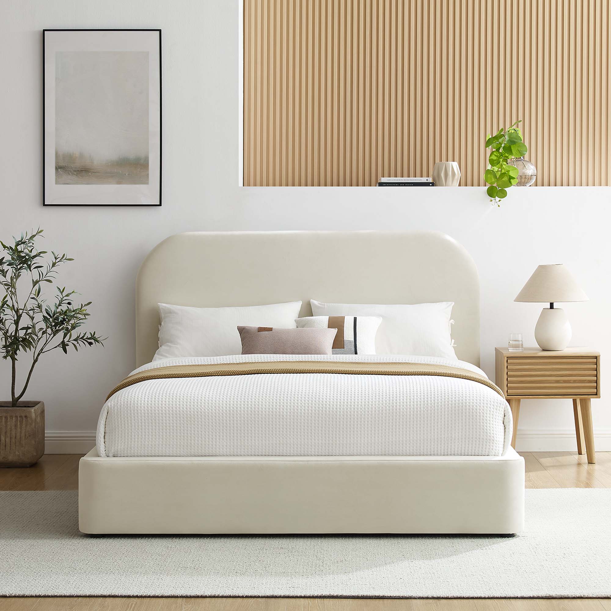 Modway Keynote Performance Velvet Curved King Platform Bed