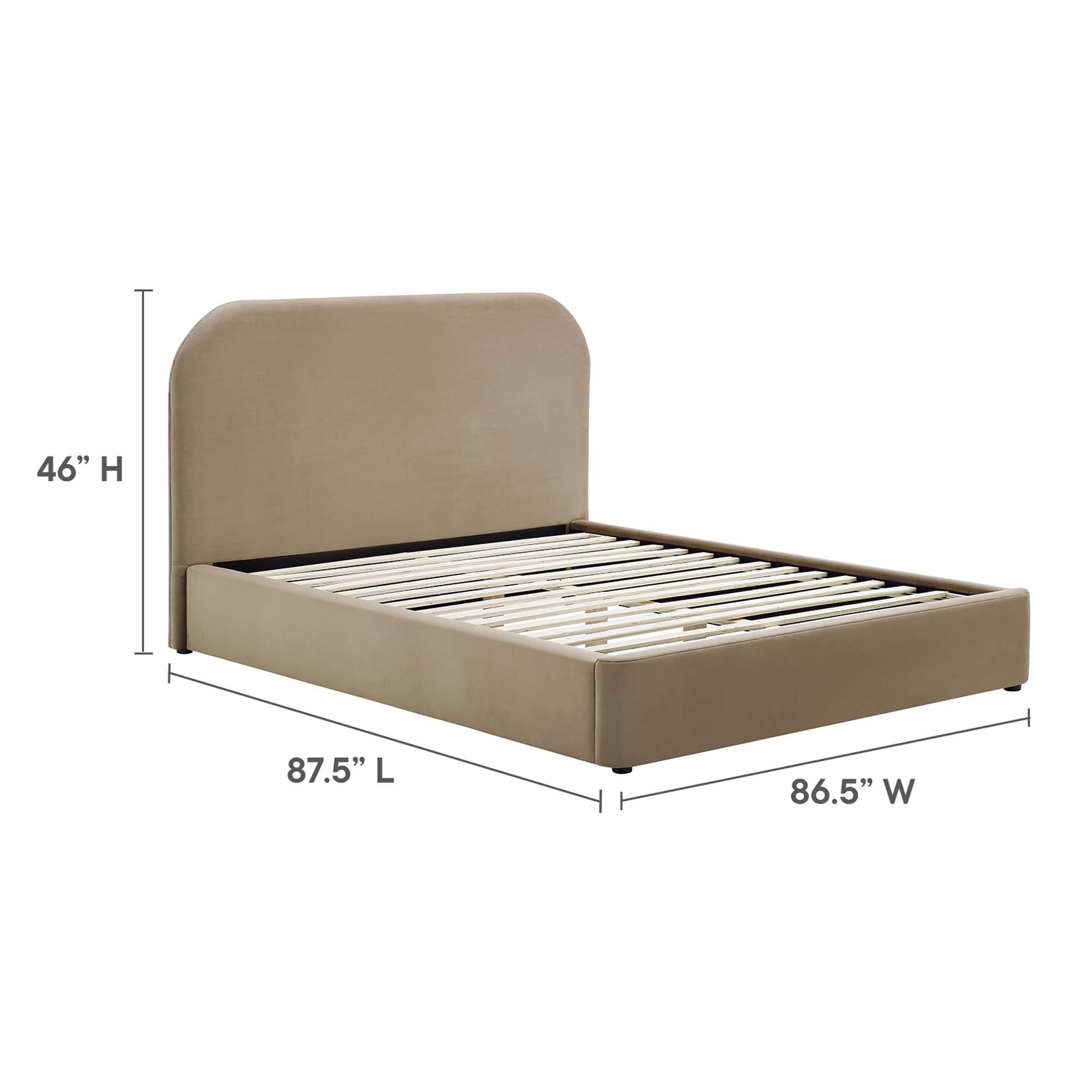 Modway Keynote Performance Velvet Curved King Platform Bed