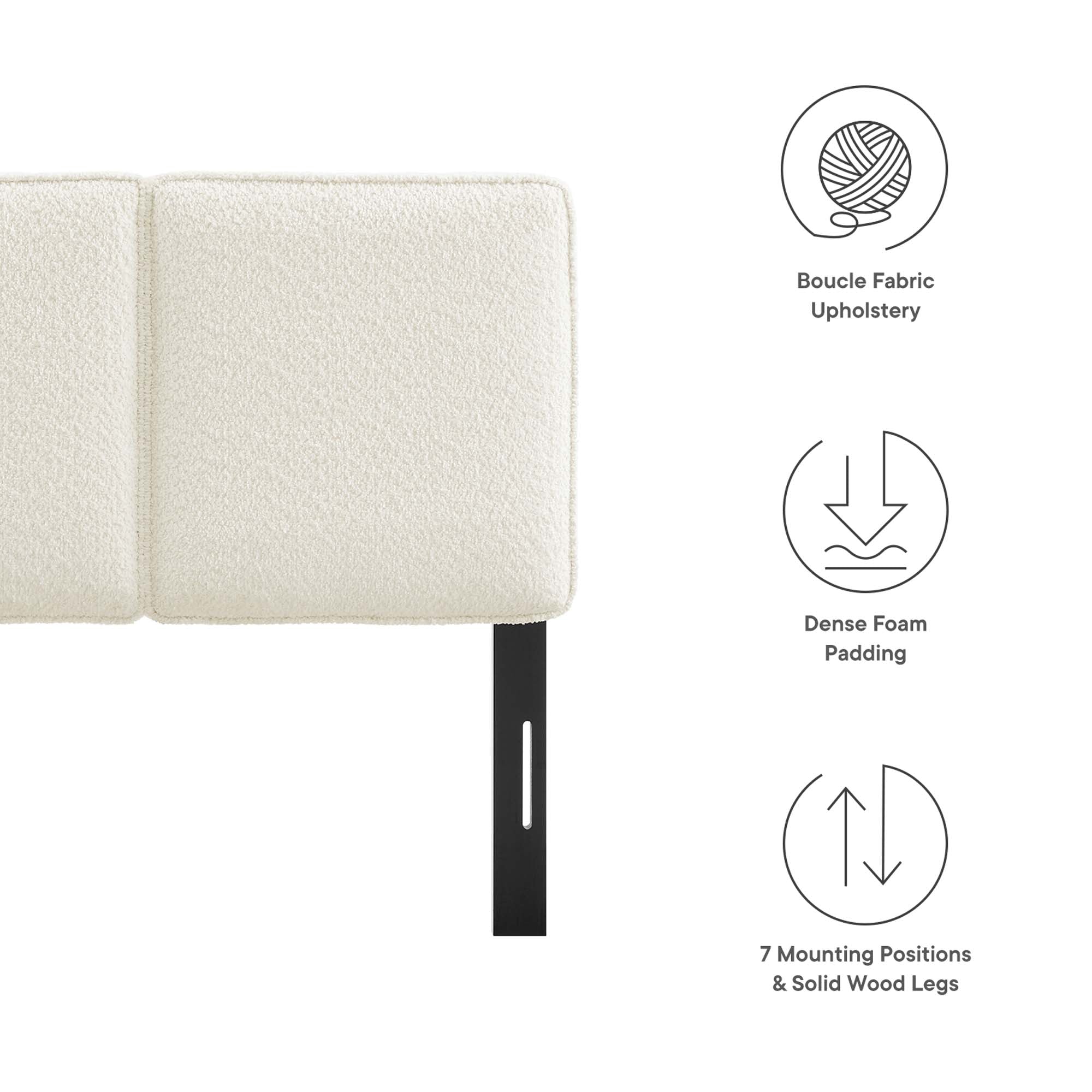 Modway Lindee Boucle Fabric Twin Headboard