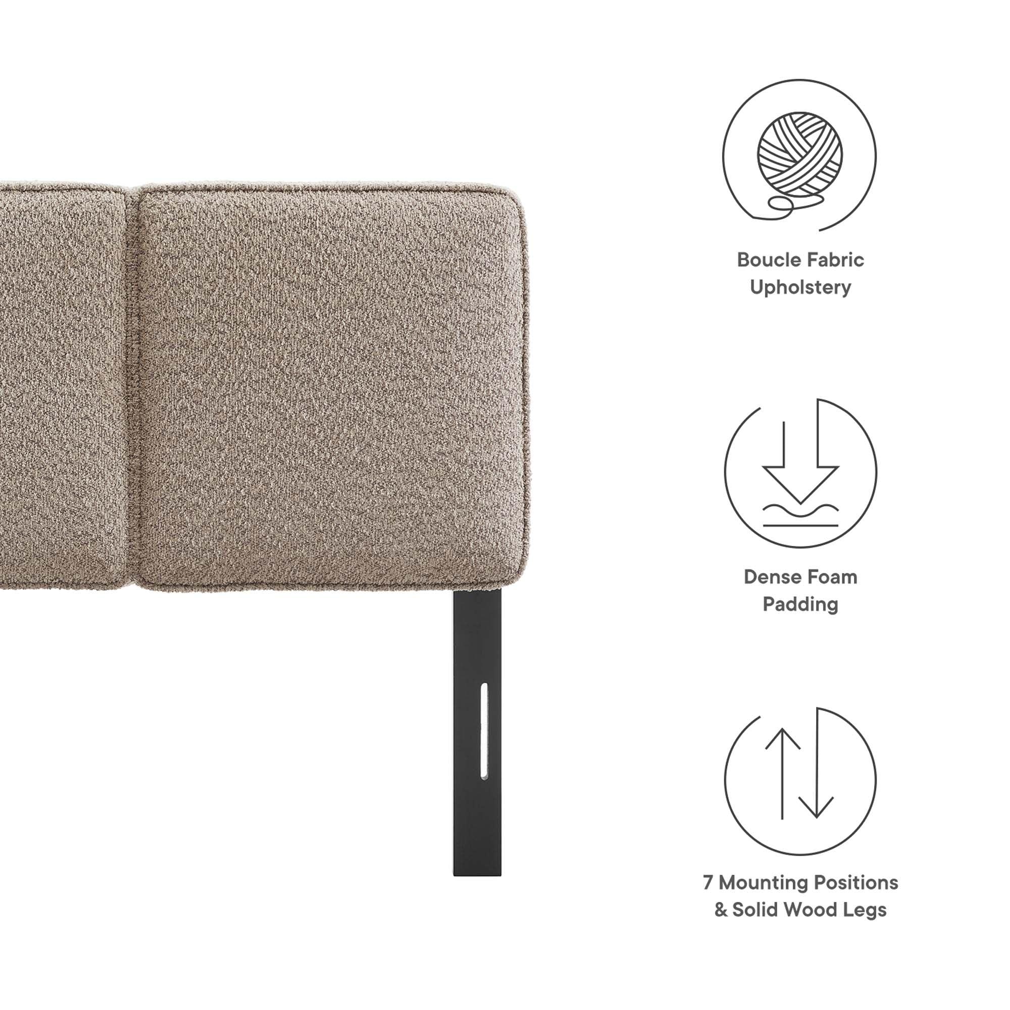 Modway Lindee Boucle Fabric Twin Headboard