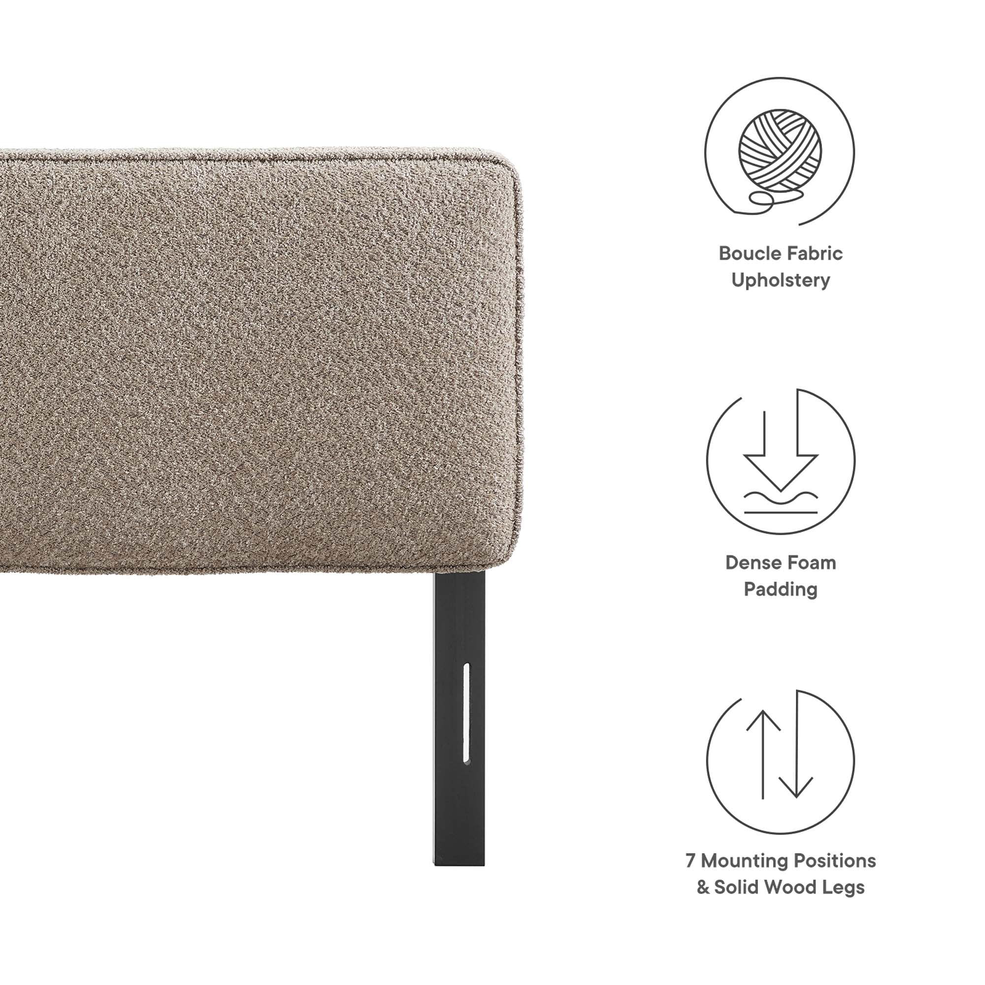 Modway Lindee Boucle Fabric King Headboard