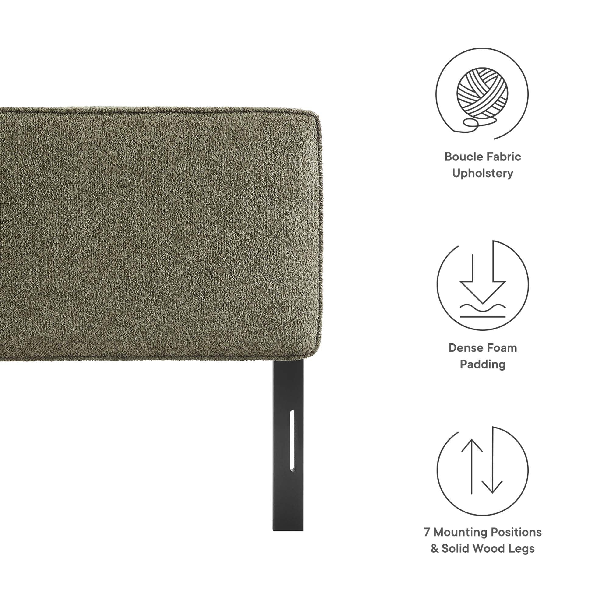Modway Lindee Boucle Fabric King Headboard