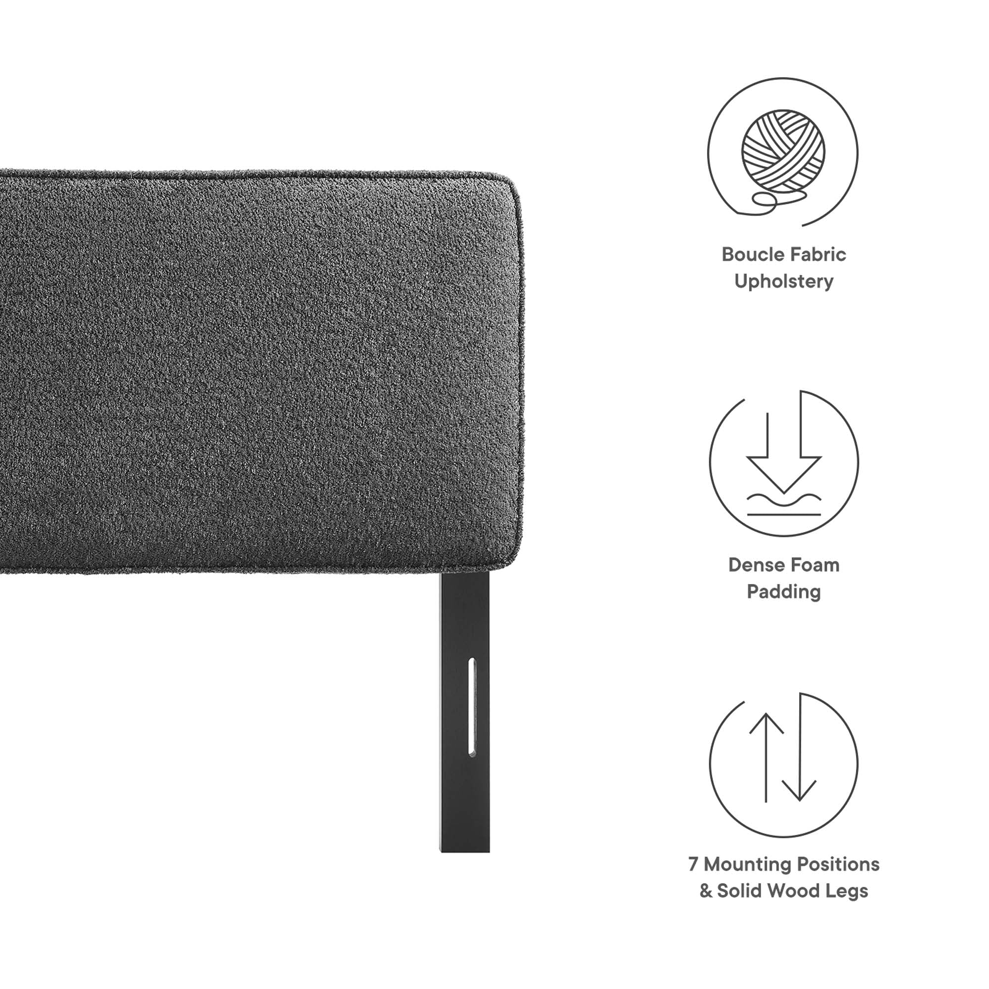 Modway Lindee Boucle Fabric King Headboard