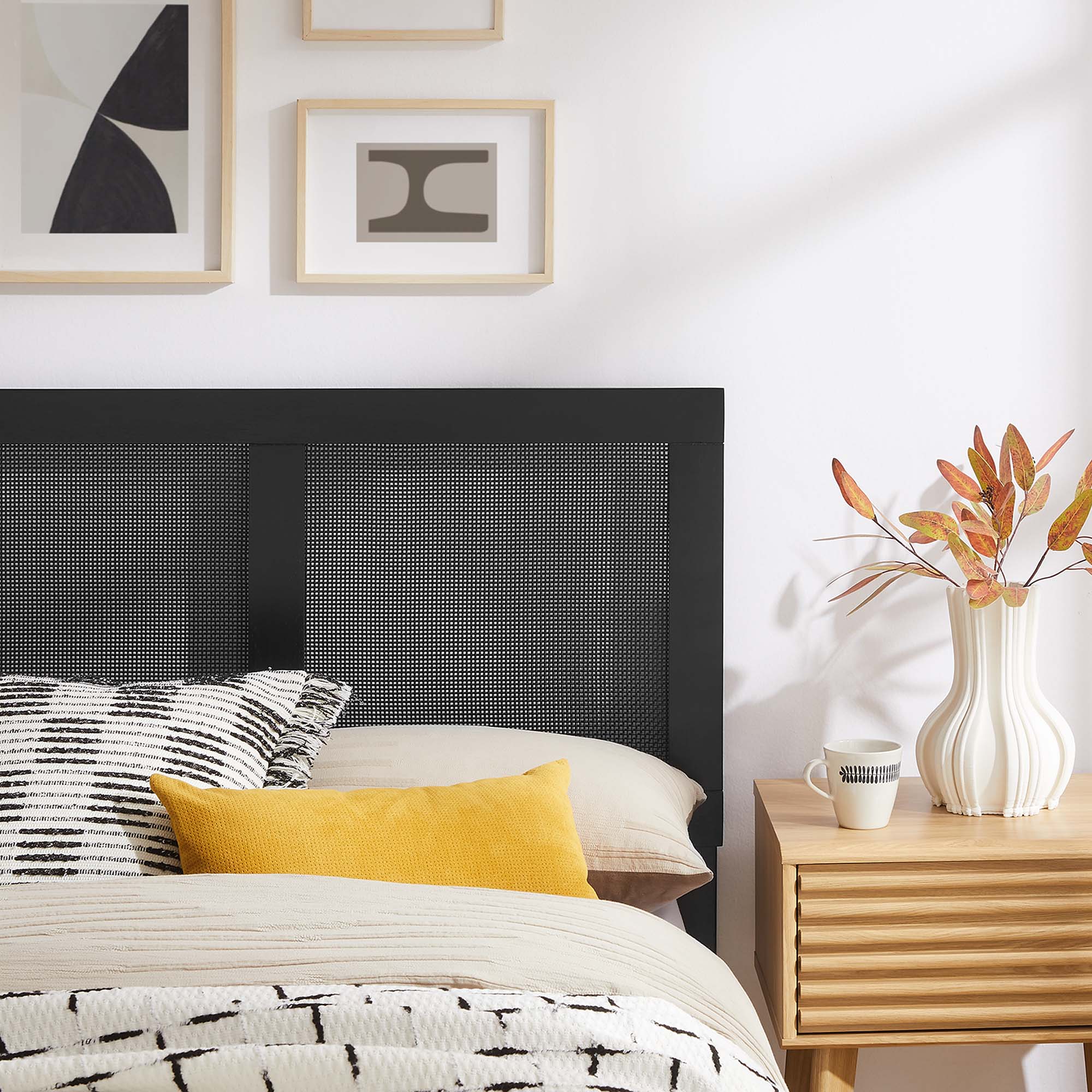 Modway Sirocco Rattan and Wood Twin Platform Bed