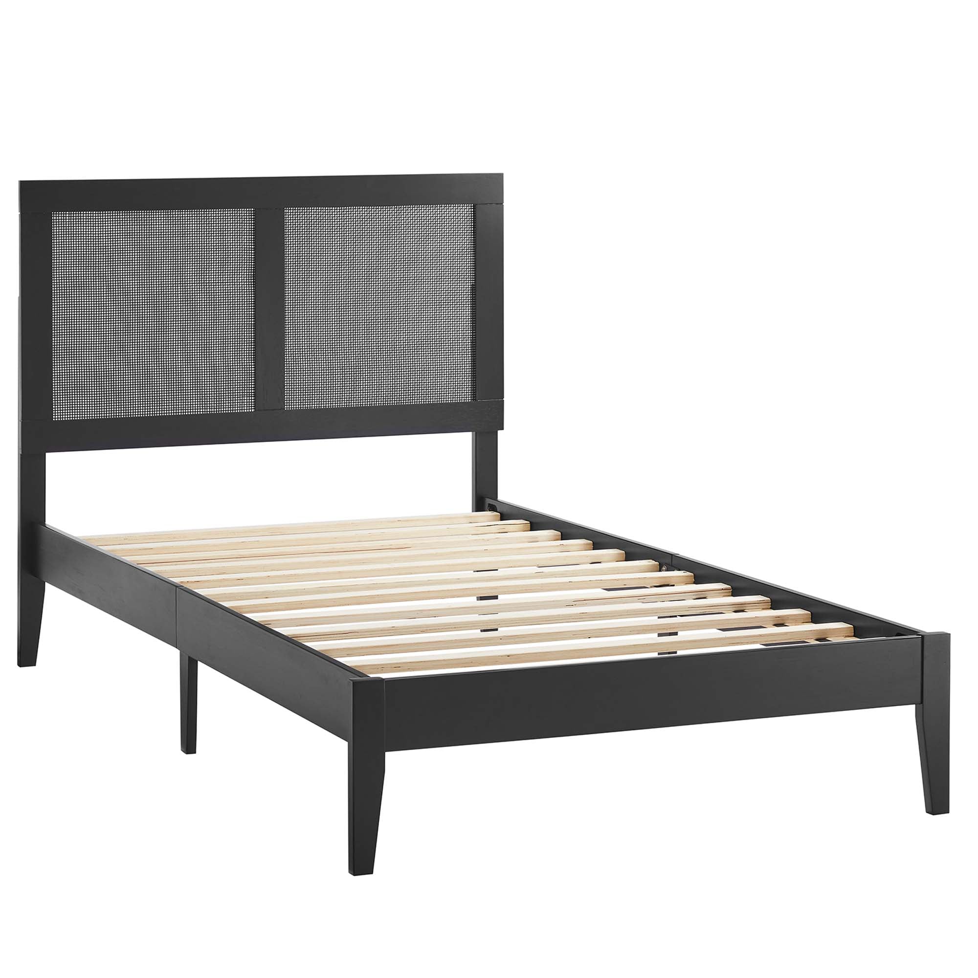 Modway Sirocco Rattan and Wood Twin Platform Bed