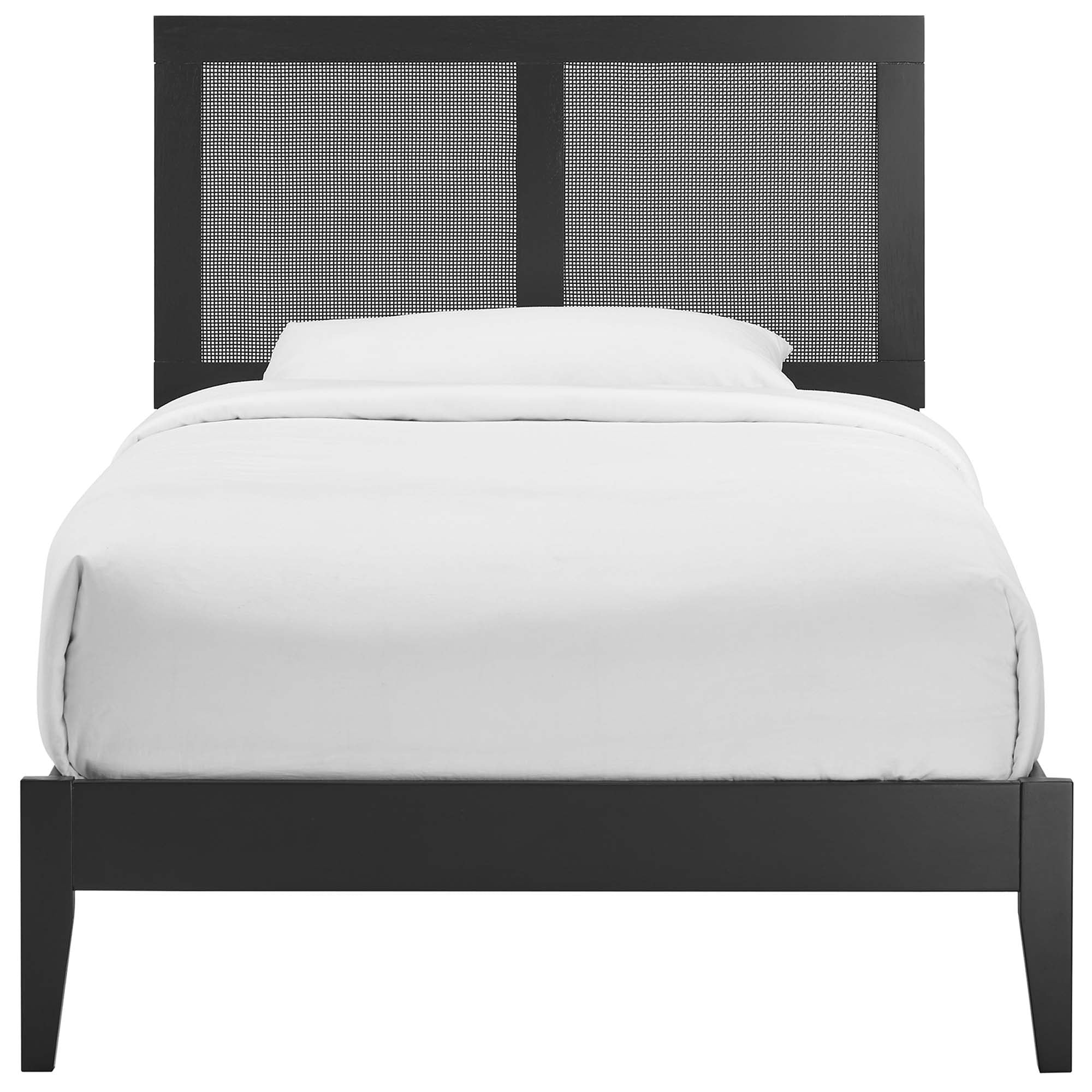 Modway Sirocco Rattan and Wood Twin Platform Bed