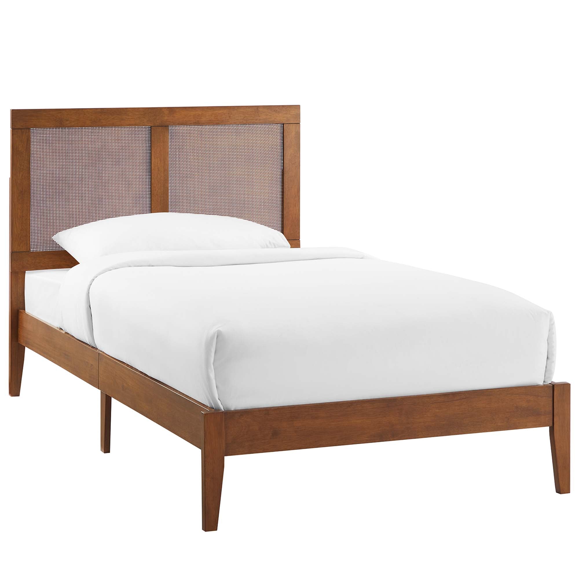 Modway Sirocco Rattan and Wood Twin Platform Bed