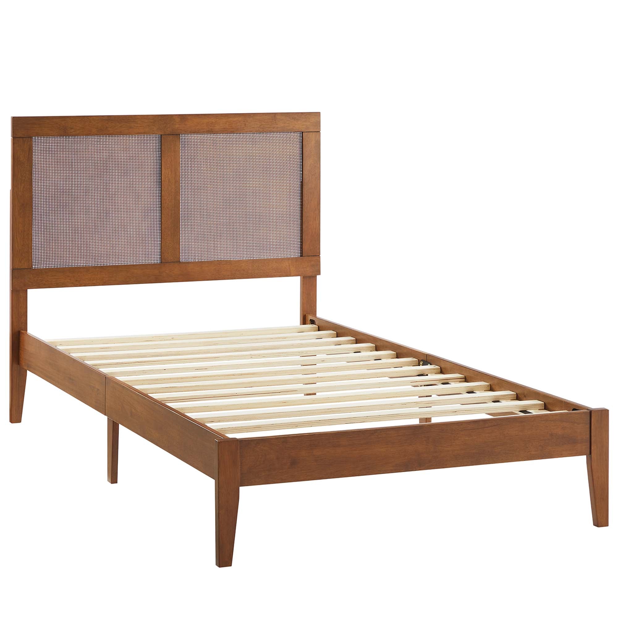 Modway Sirocco Rattan and Wood Twin Platform Bed