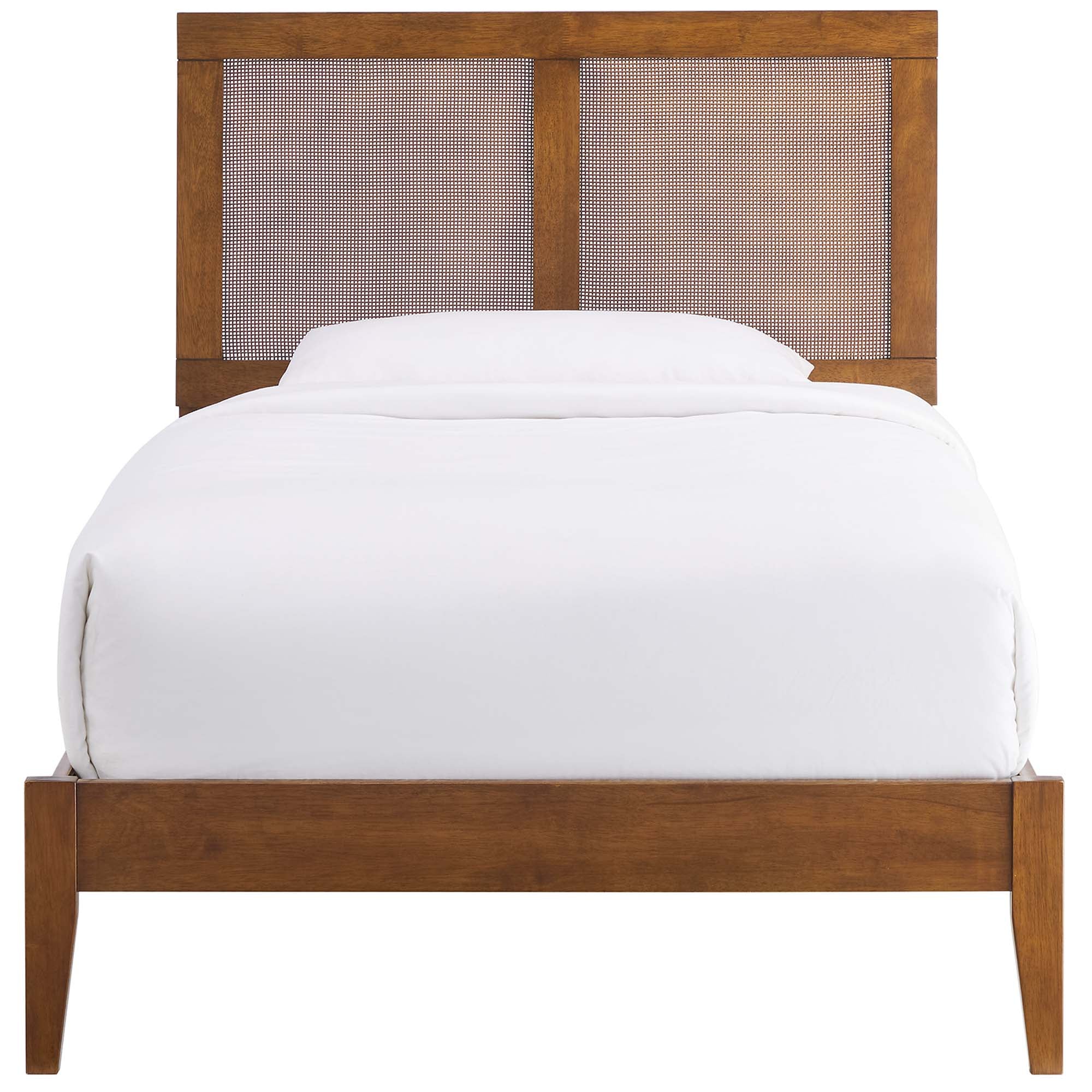 Modway Sirocco Rattan and Wood Twin Platform Bed