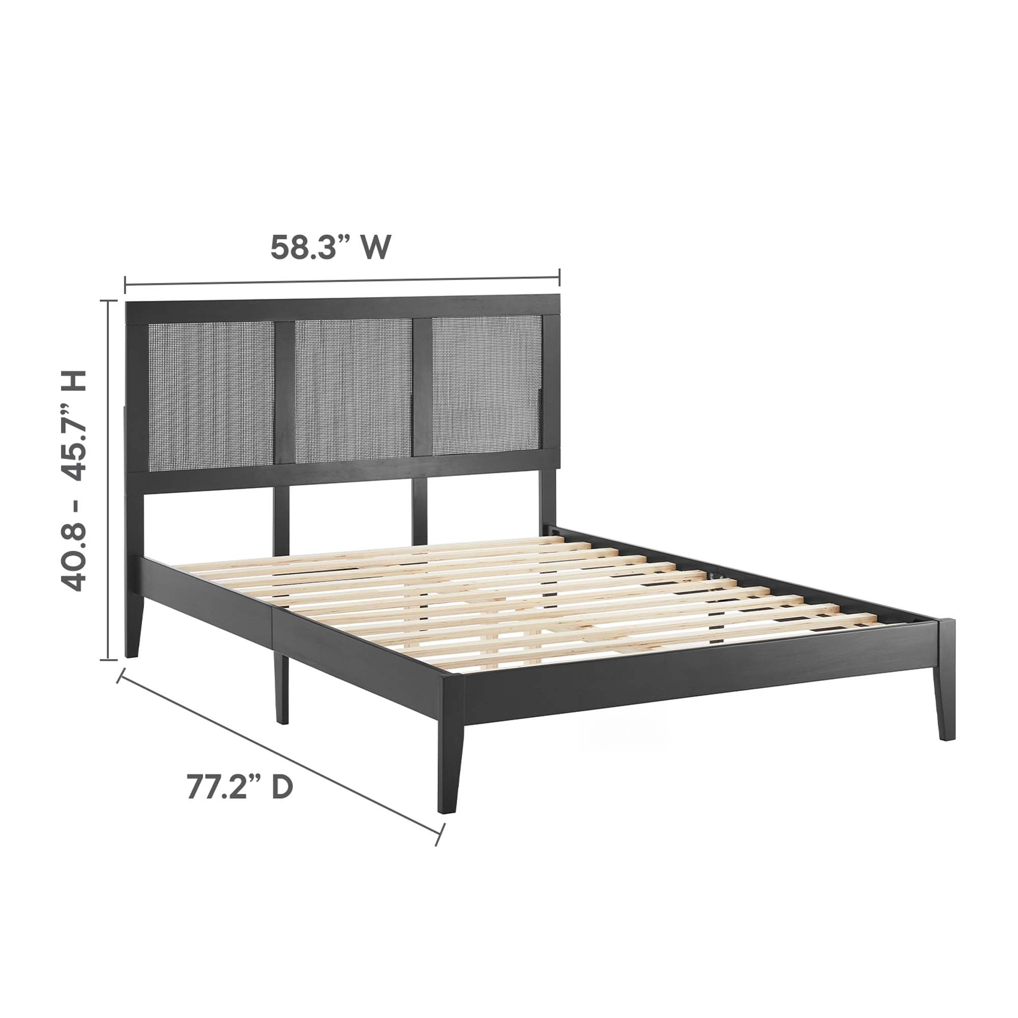 Modway Sirocco Rattan and Wood Full Platform Bed