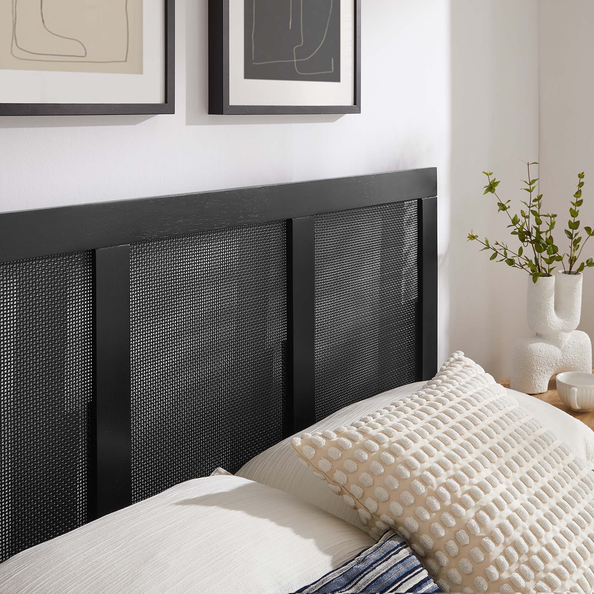 Modway Sirocco Rattan and Wood Full Platform Bed