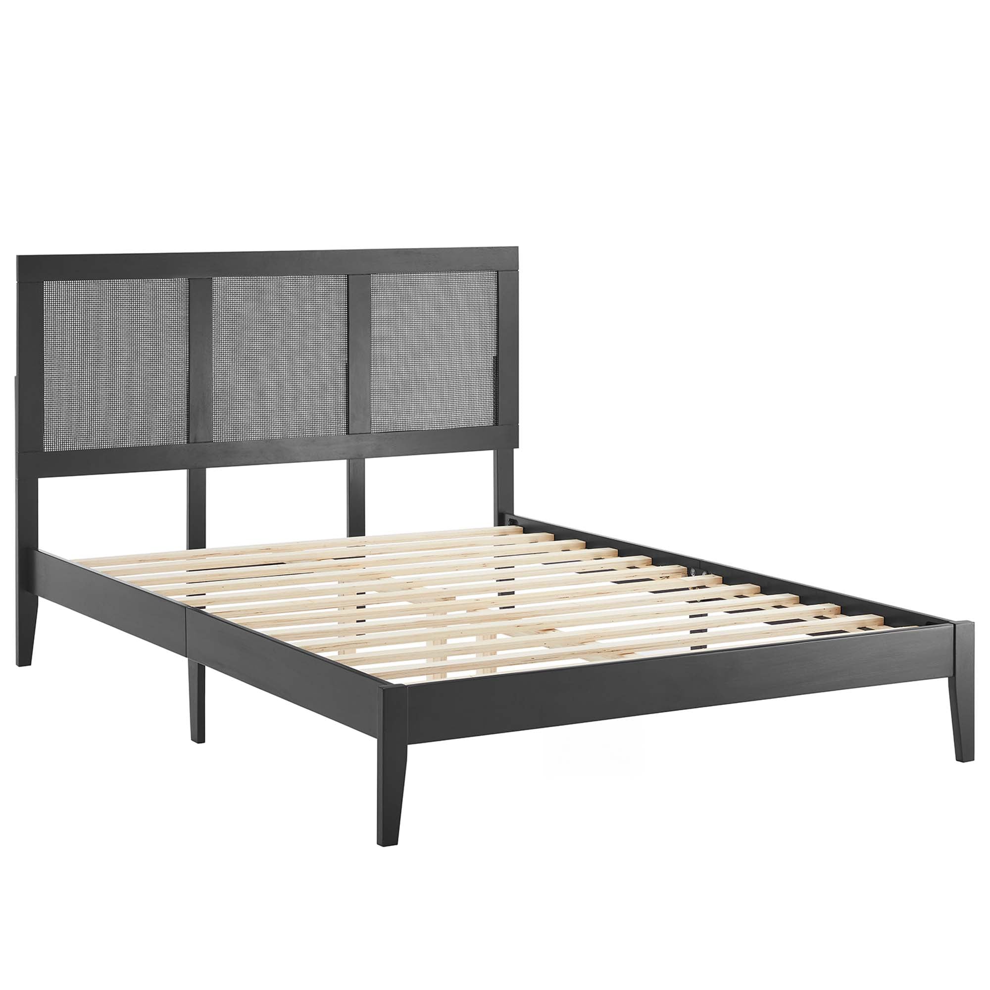 Modway Sirocco Rattan and Wood Full Platform Bed