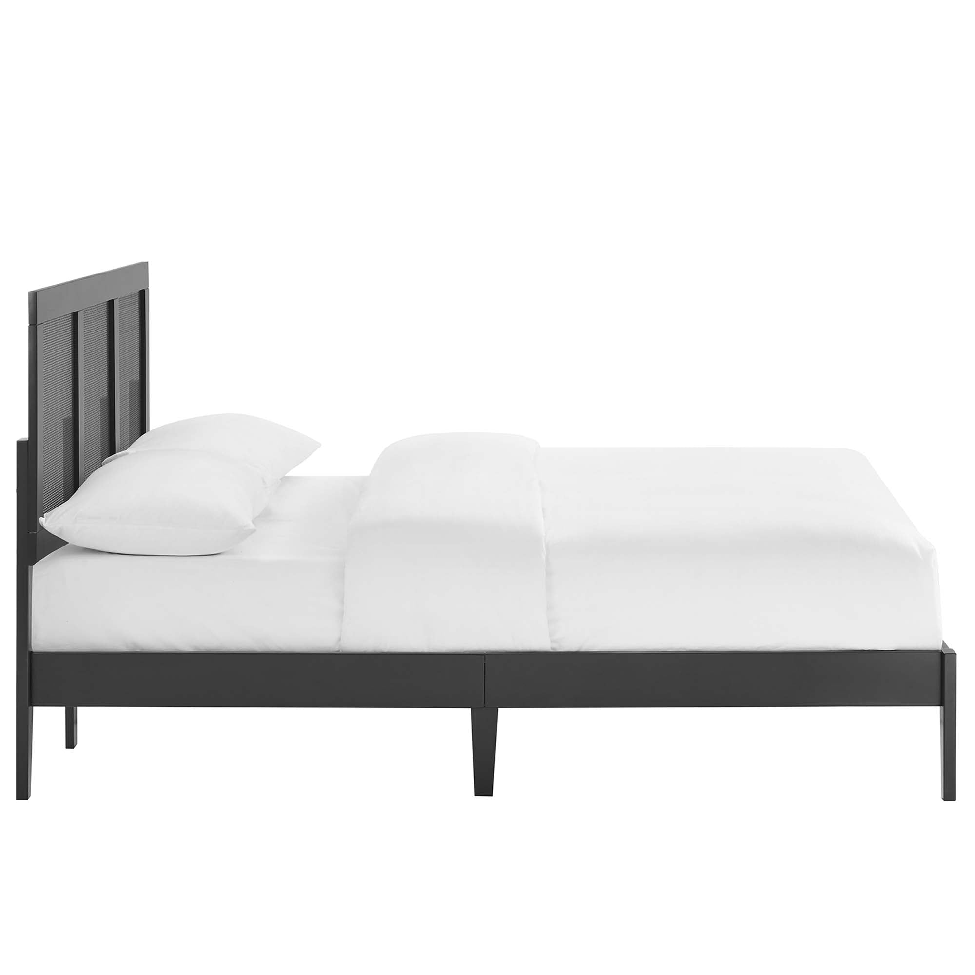 Modway Sirocco Rattan and Wood Full Platform Bed