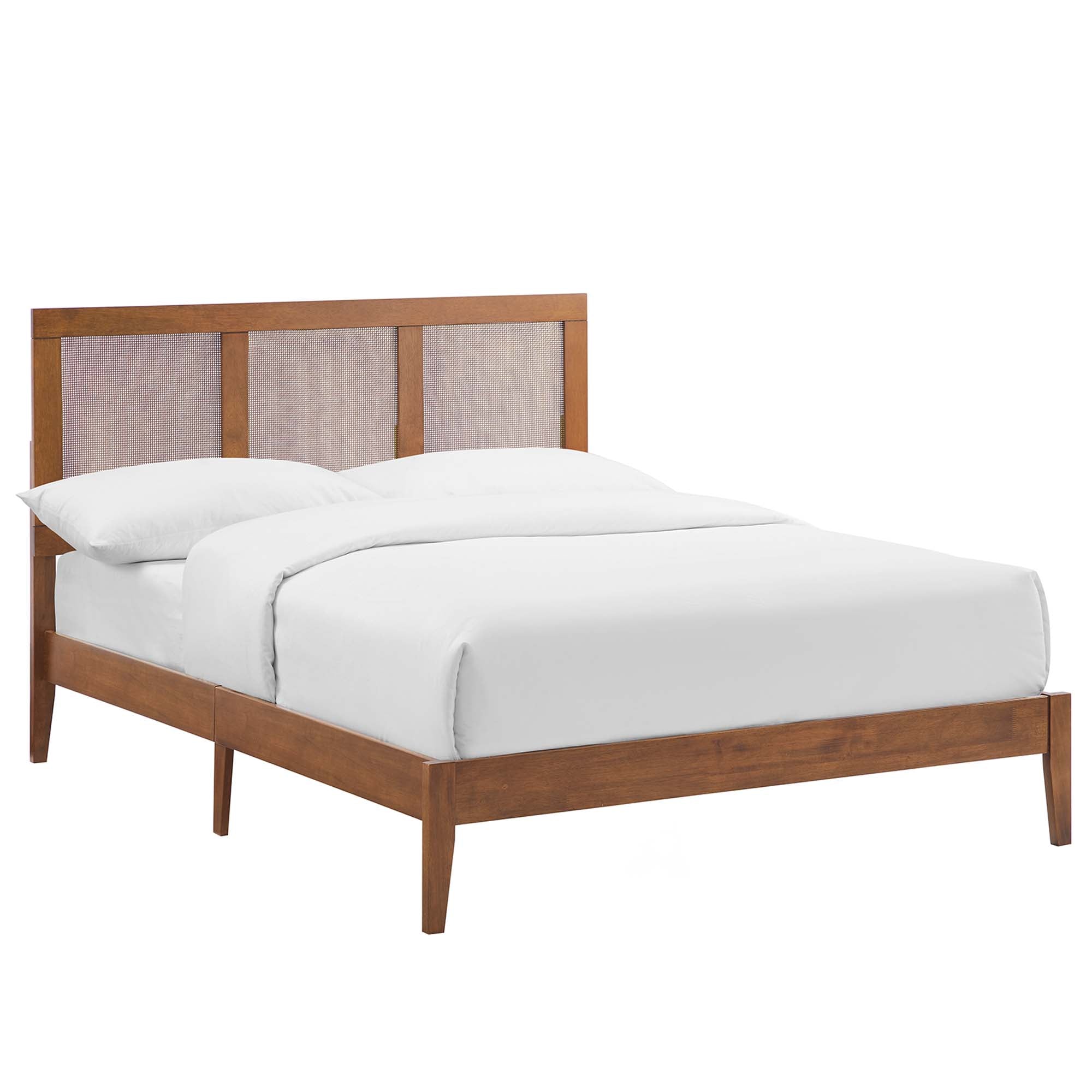 Modway Sirocco Rattan and Wood Full Platform Bed