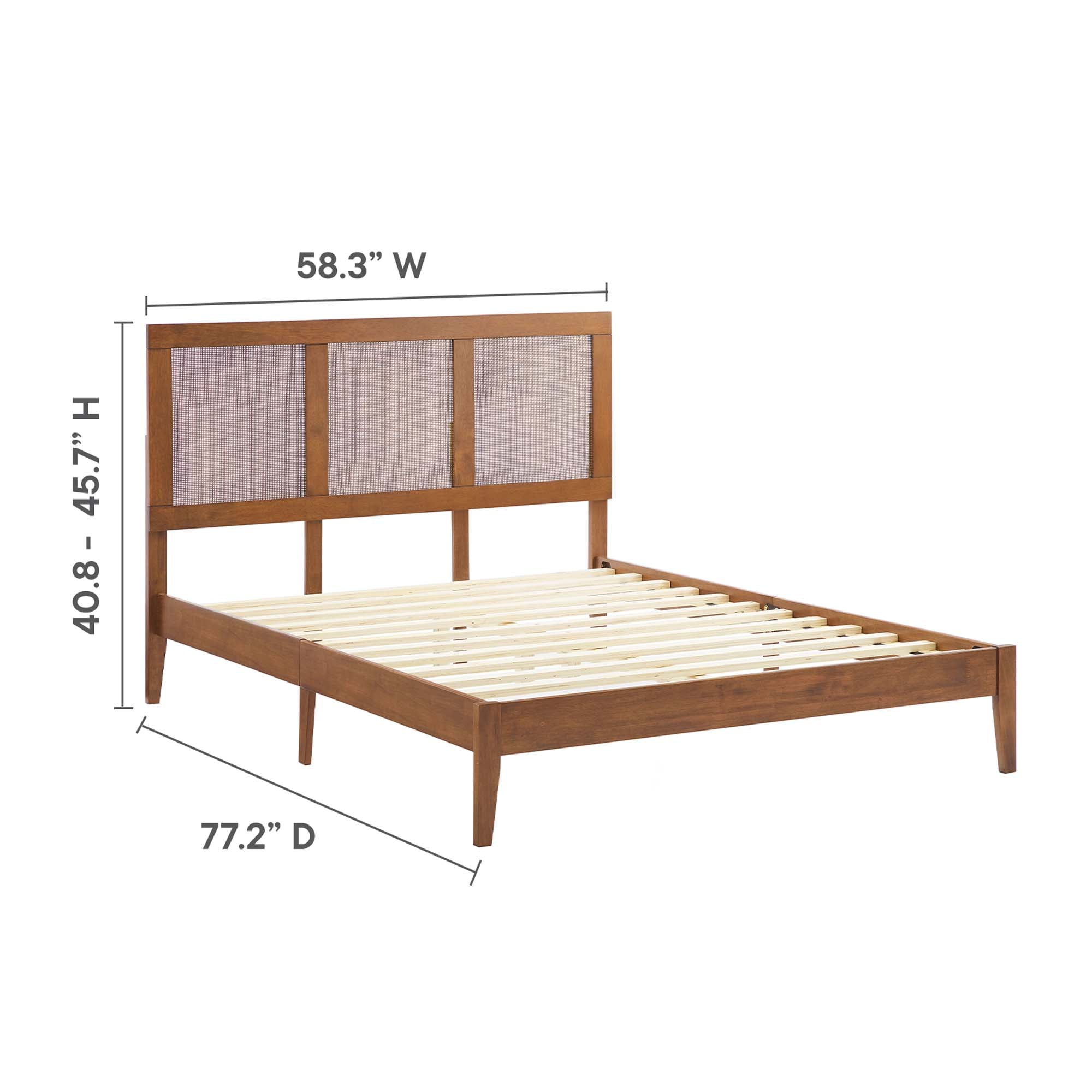Modway Sirocco Rattan and Wood Full Platform Bed