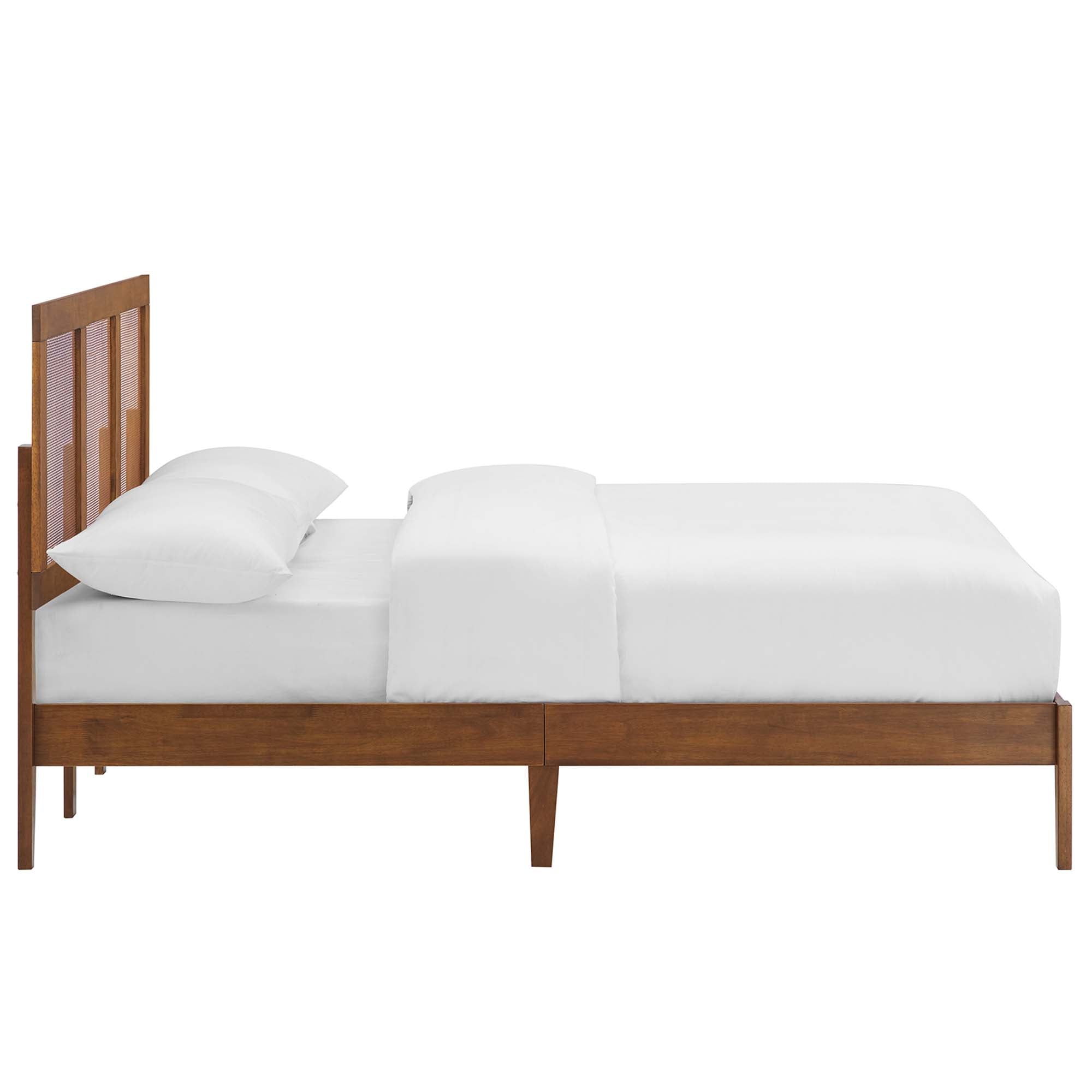 Modway Sirocco Rattan and Wood Full Platform Bed
