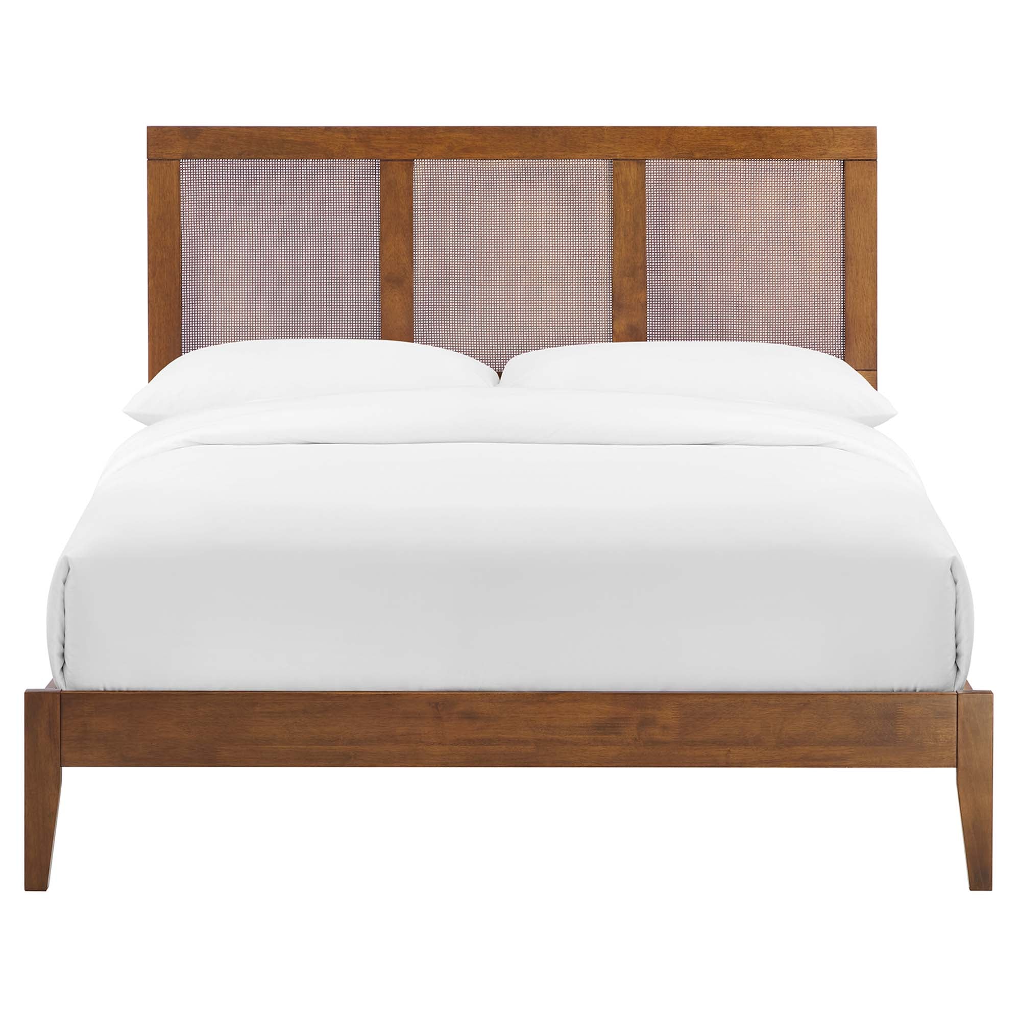 Modway Sirocco Rattan and Wood Full Platform Bed