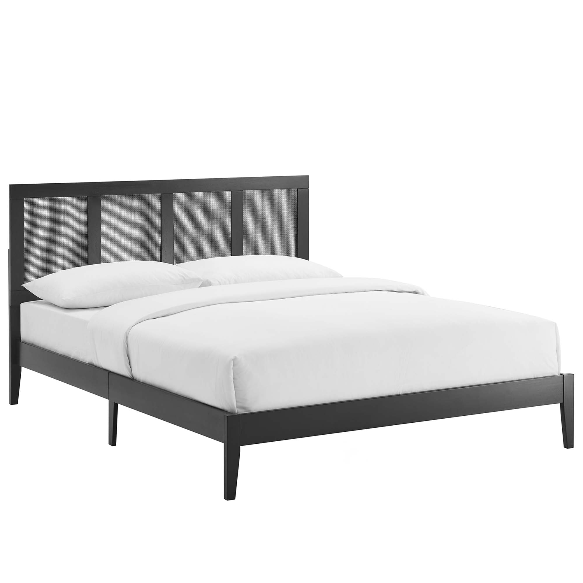 Modway Sirocco Rattan and Wood Queen Platform Bed