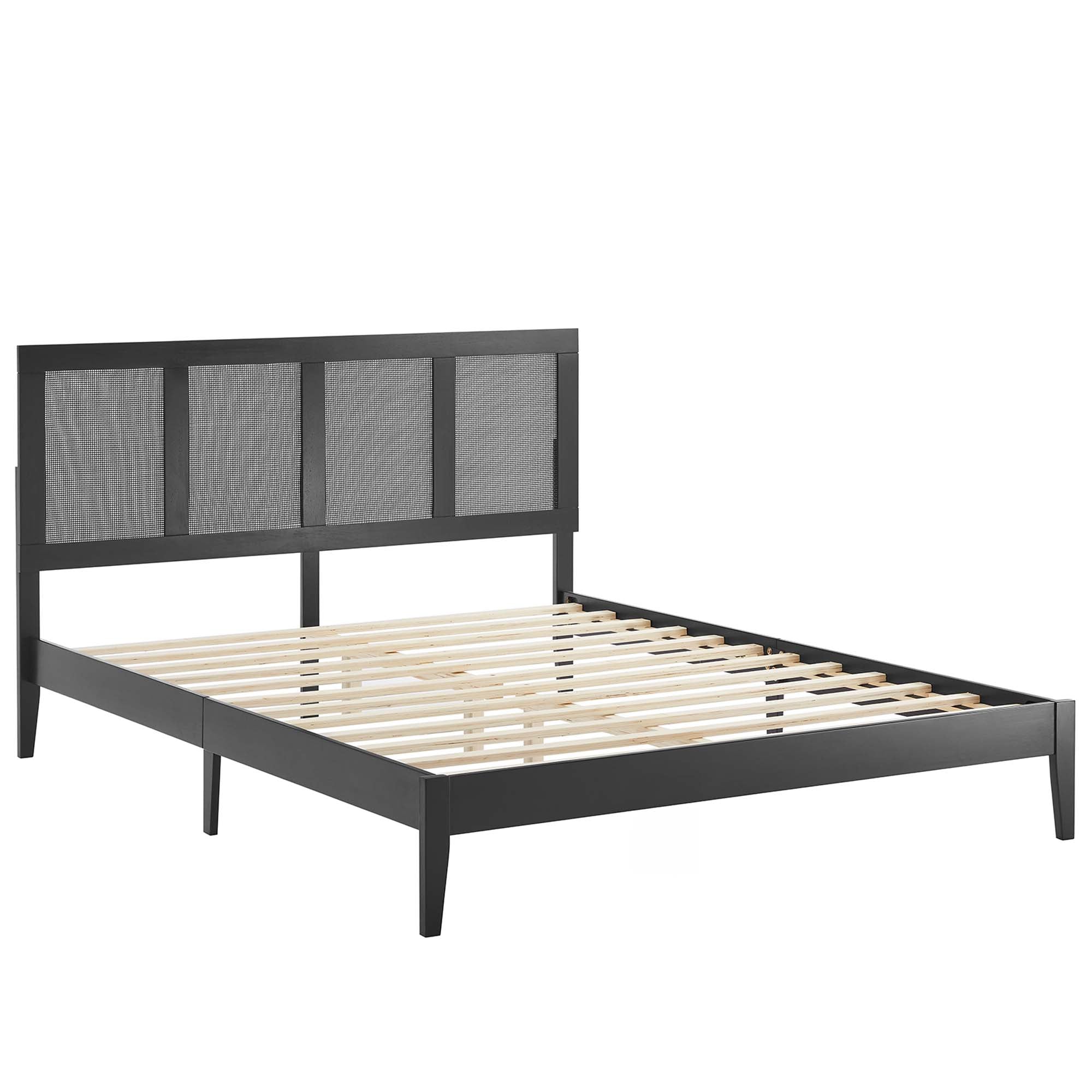 Modway Sirocco Rattan and Wood Queen Platform Bed
