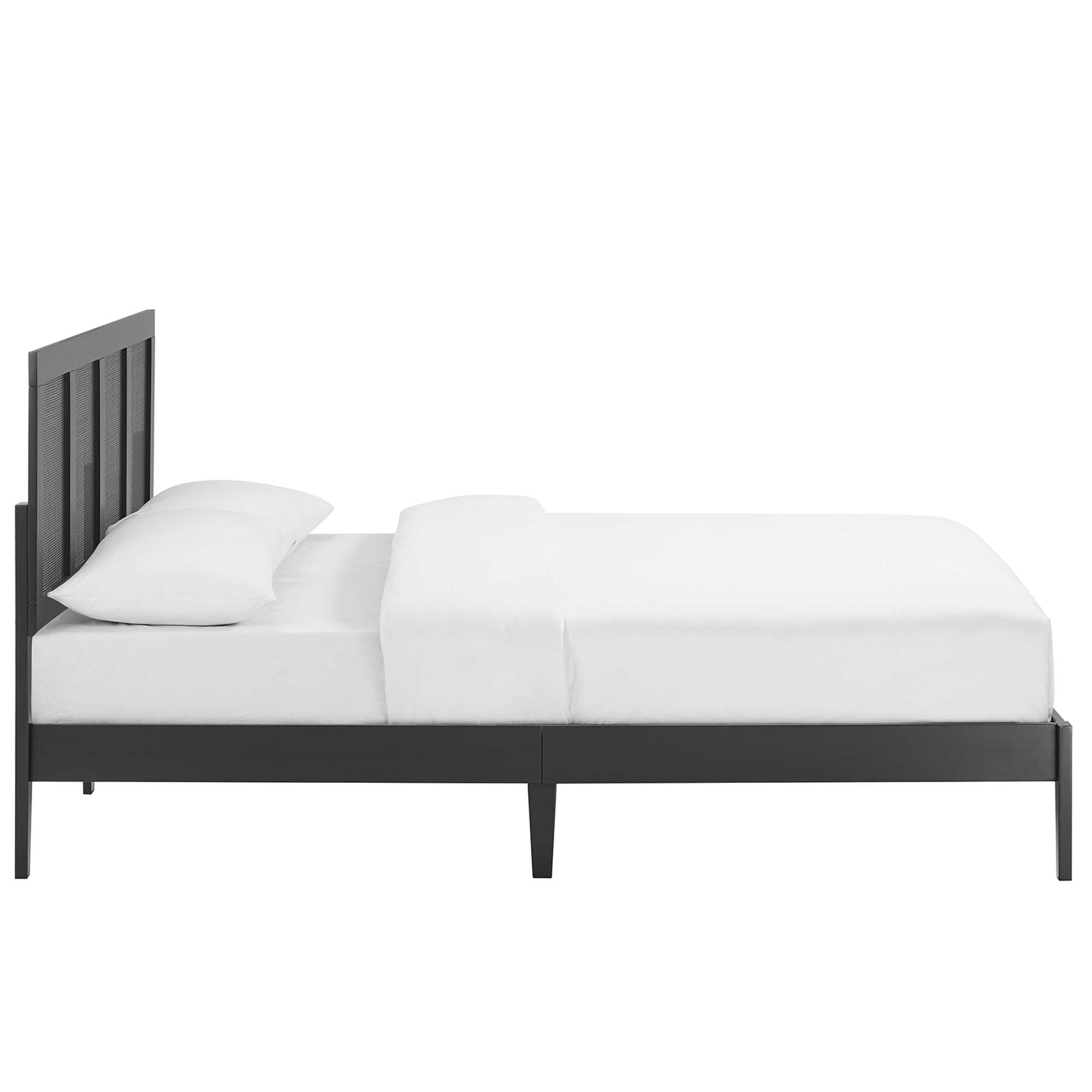 Modway Sirocco Rattan and Wood Queen Platform Bed