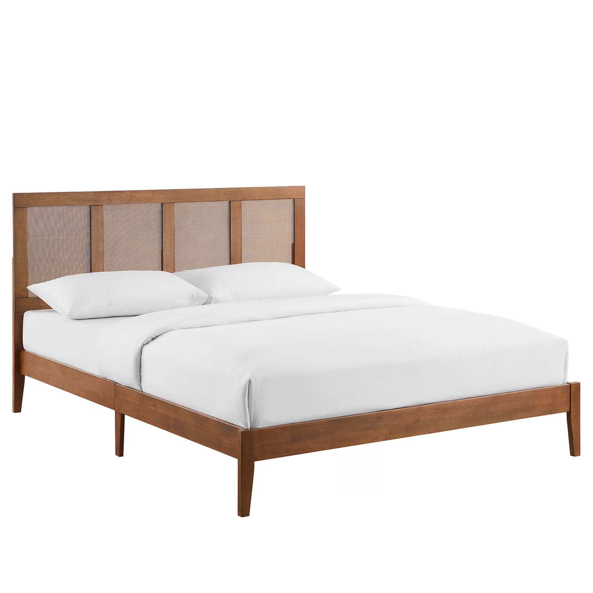 Modway Sirocco Rattan and Wood Queen Platform Bed