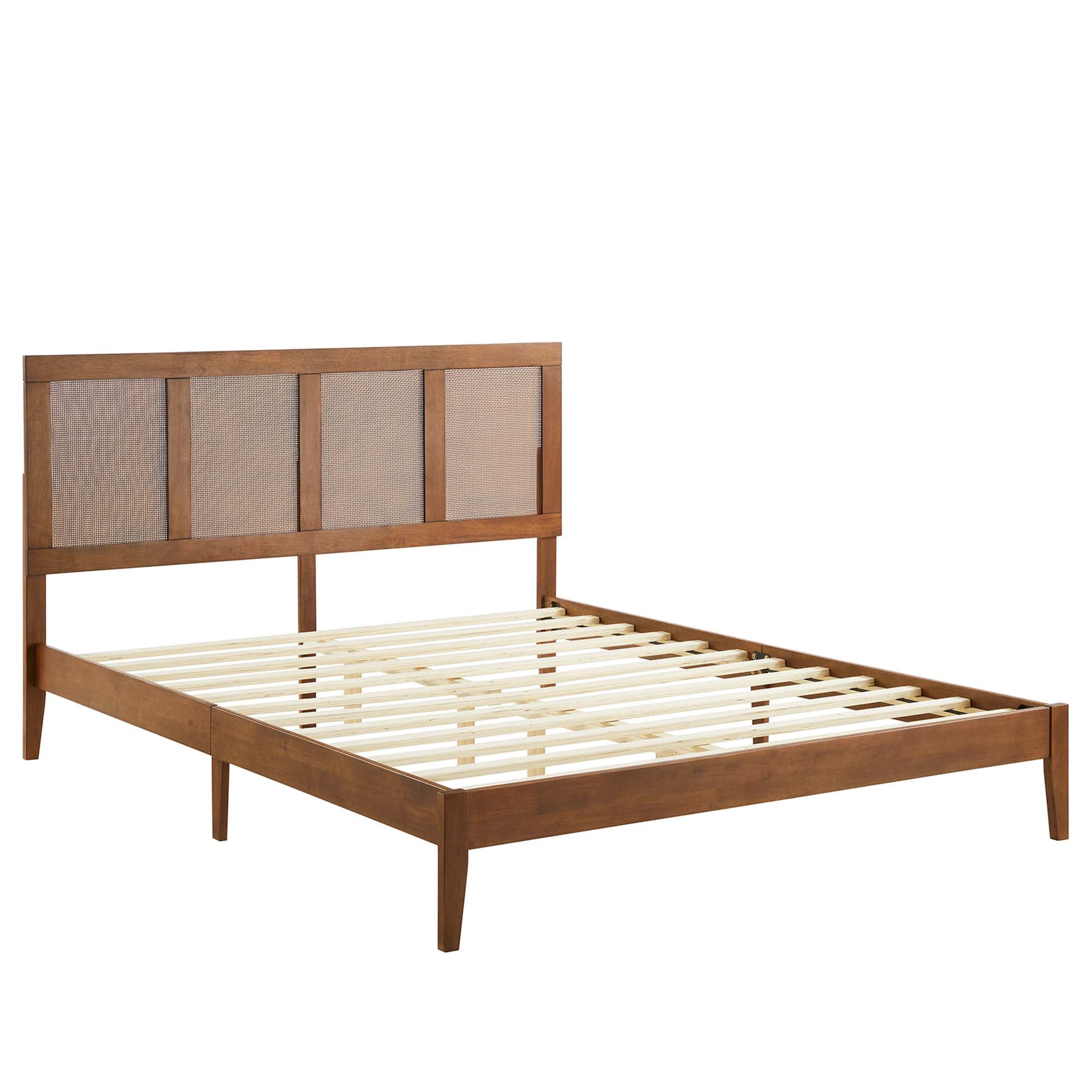 Modway Sirocco Rattan and Wood Queen Platform Bed