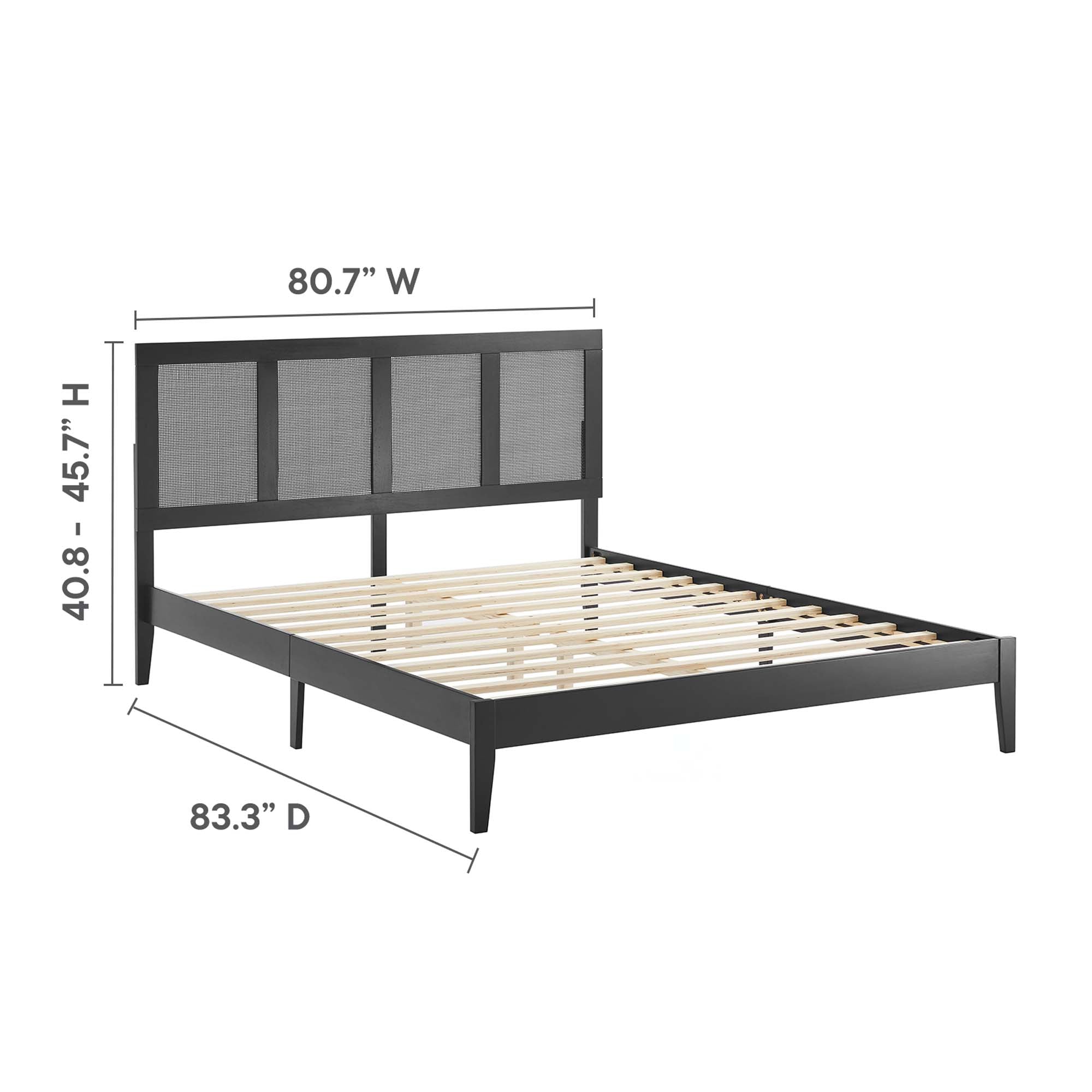 Modway Sirocco Rattan and Wood King Platform Bed