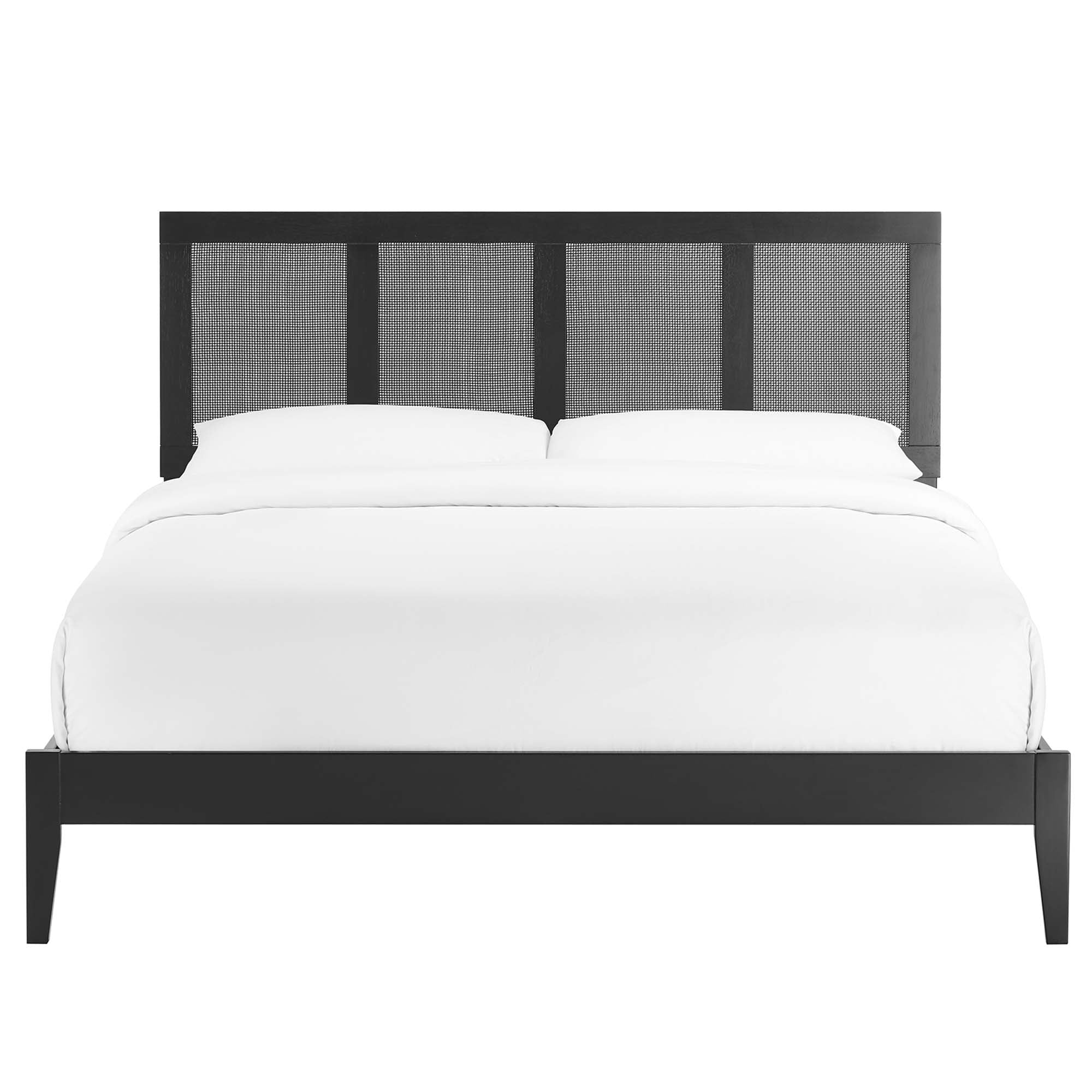 Modway Sirocco Rattan and Wood King Platform Bed