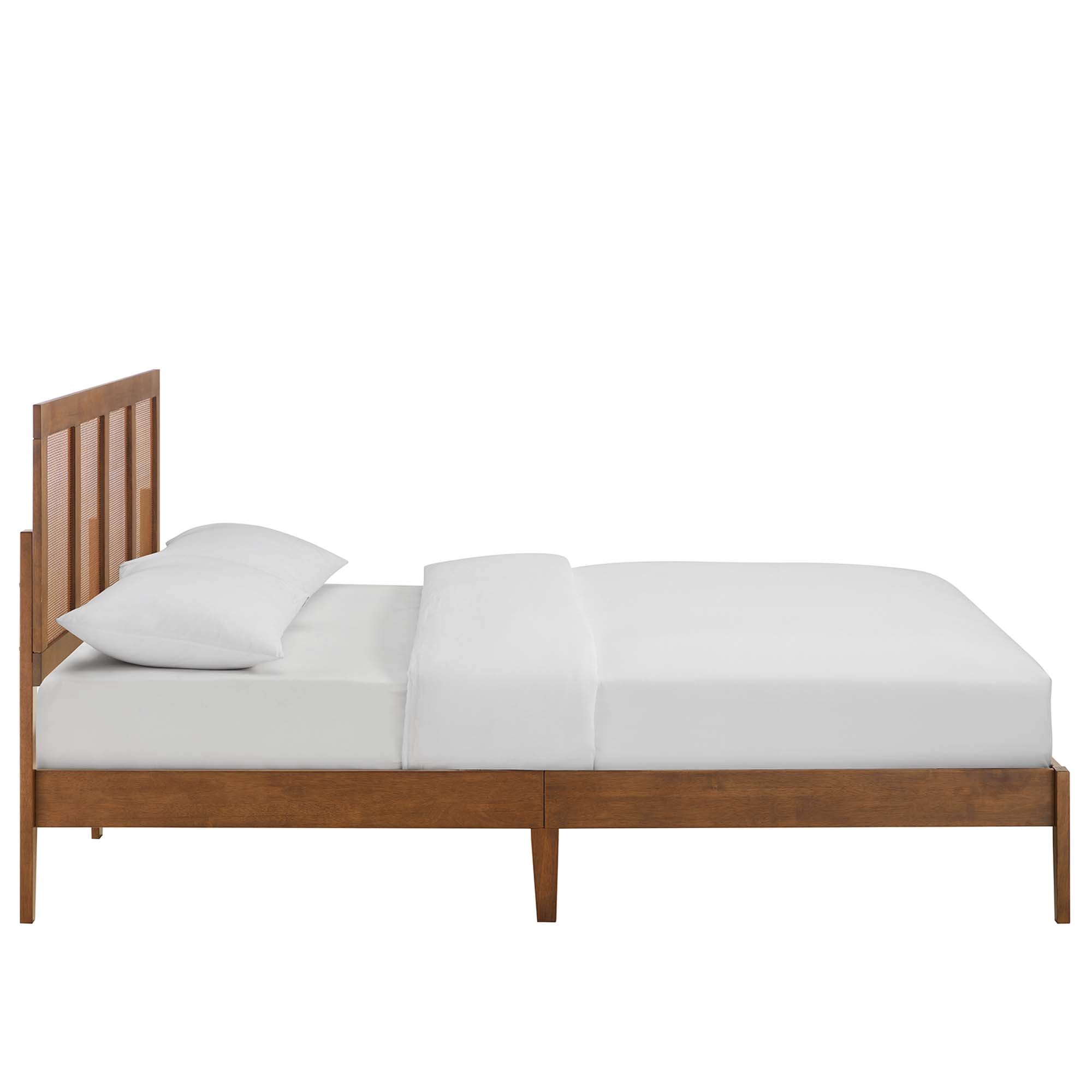 Modway Sirocco Rattan and Wood King Platform Bed