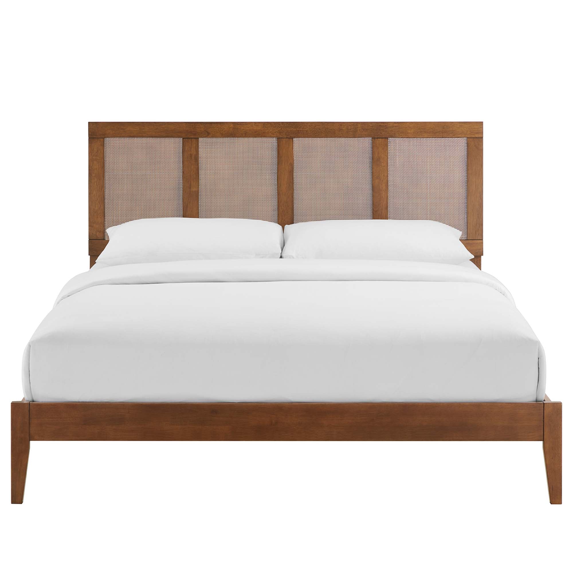 Modway Sirocco Rattan and Wood King Platform Bed